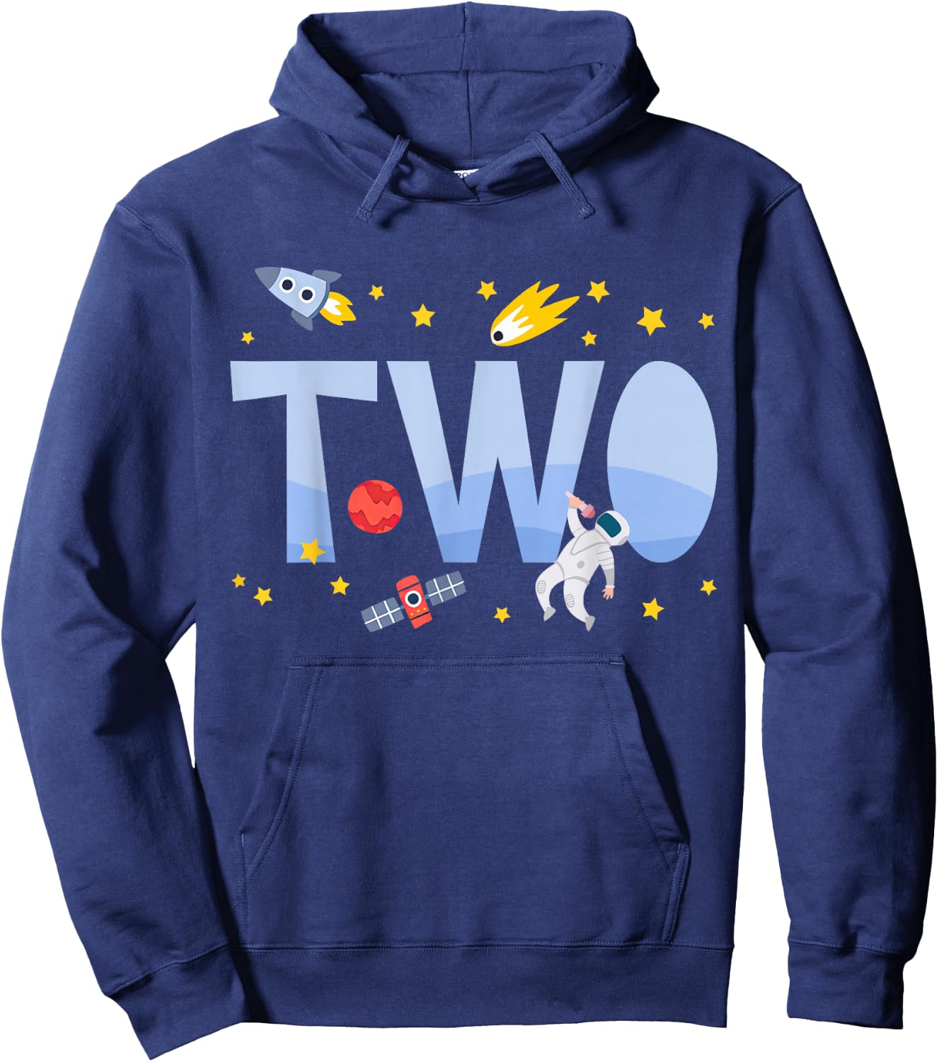 Two Second Birthday Boys Astronaut 2nd Bday Party 2 Year Old Hoodie - Hoodie | Navy