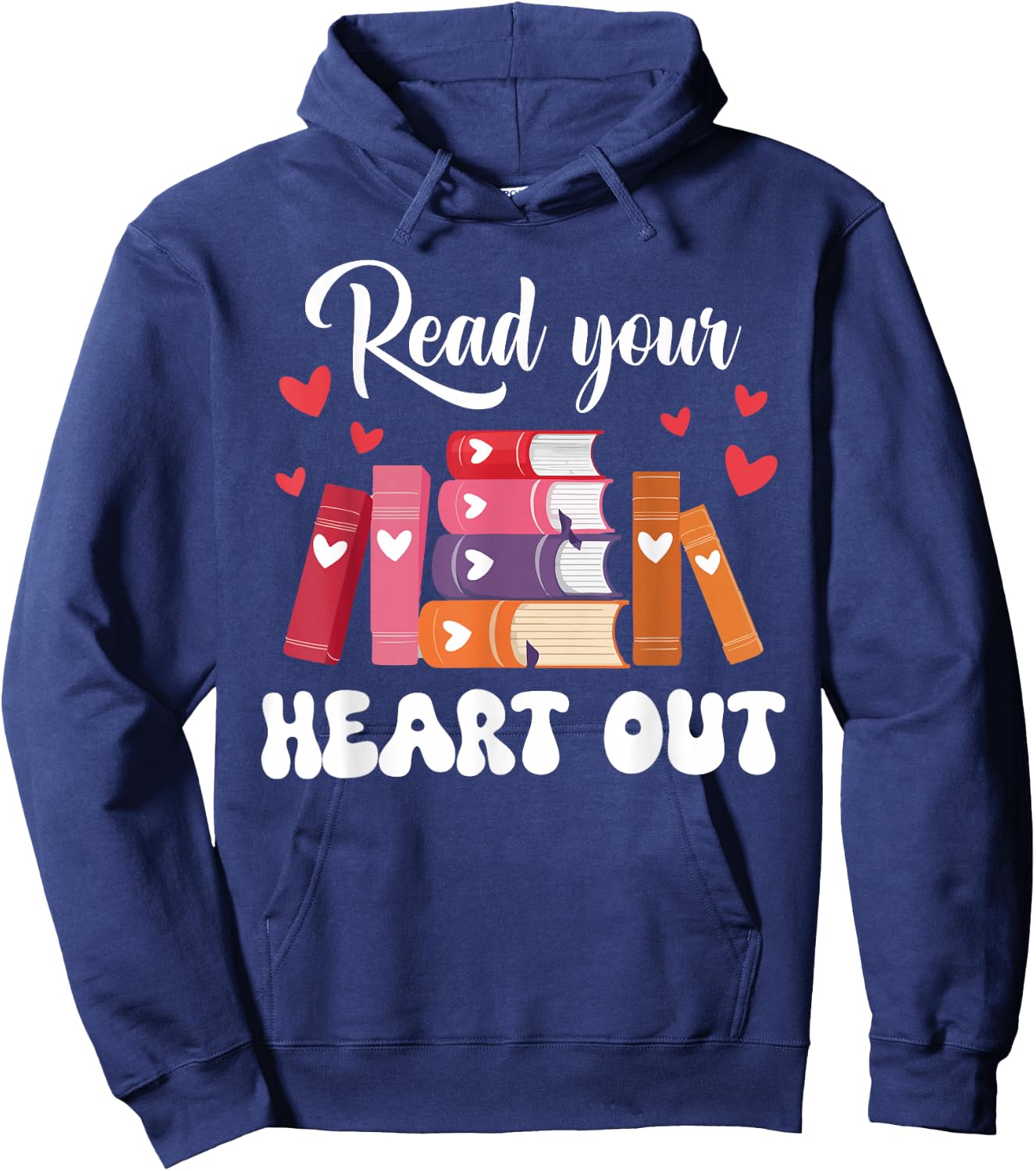 Cute Retro Reading Book Reader Women Valentine Hoodie - Hoodie | Navy