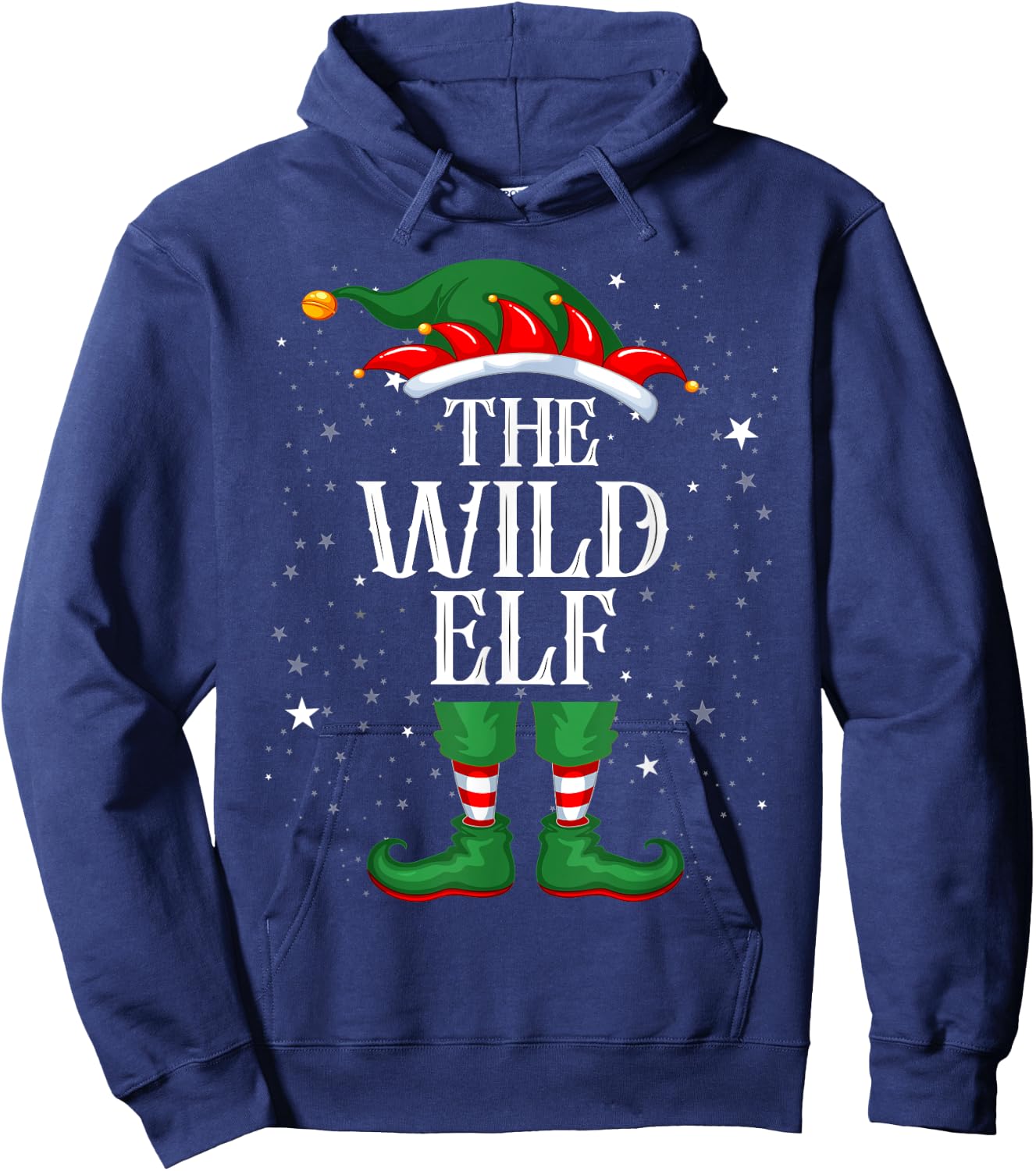 Christmas Elf Matching Family Group Funny Wild Elf Hoodie - Hoodie | Navy