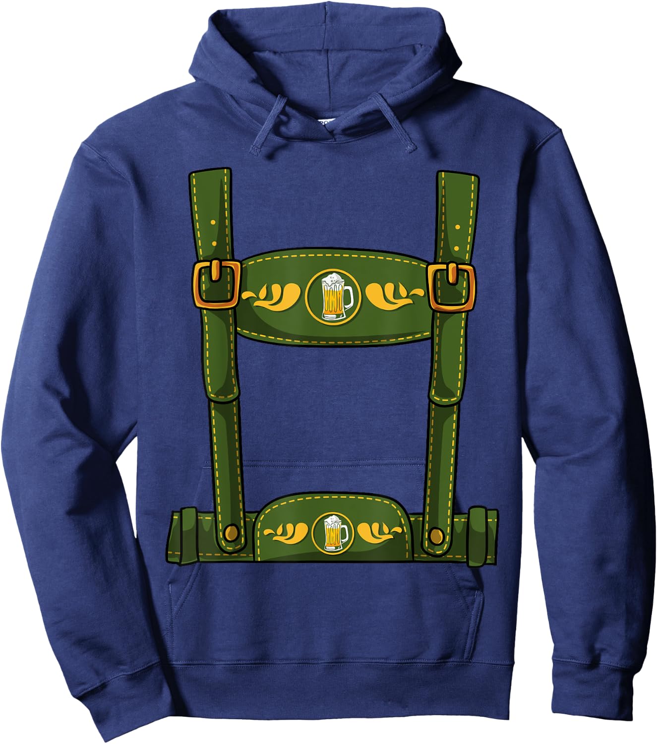 Oktoberfest Halloween Costume - Men's Leather Trousers Hoodie - Hoodie | Navy