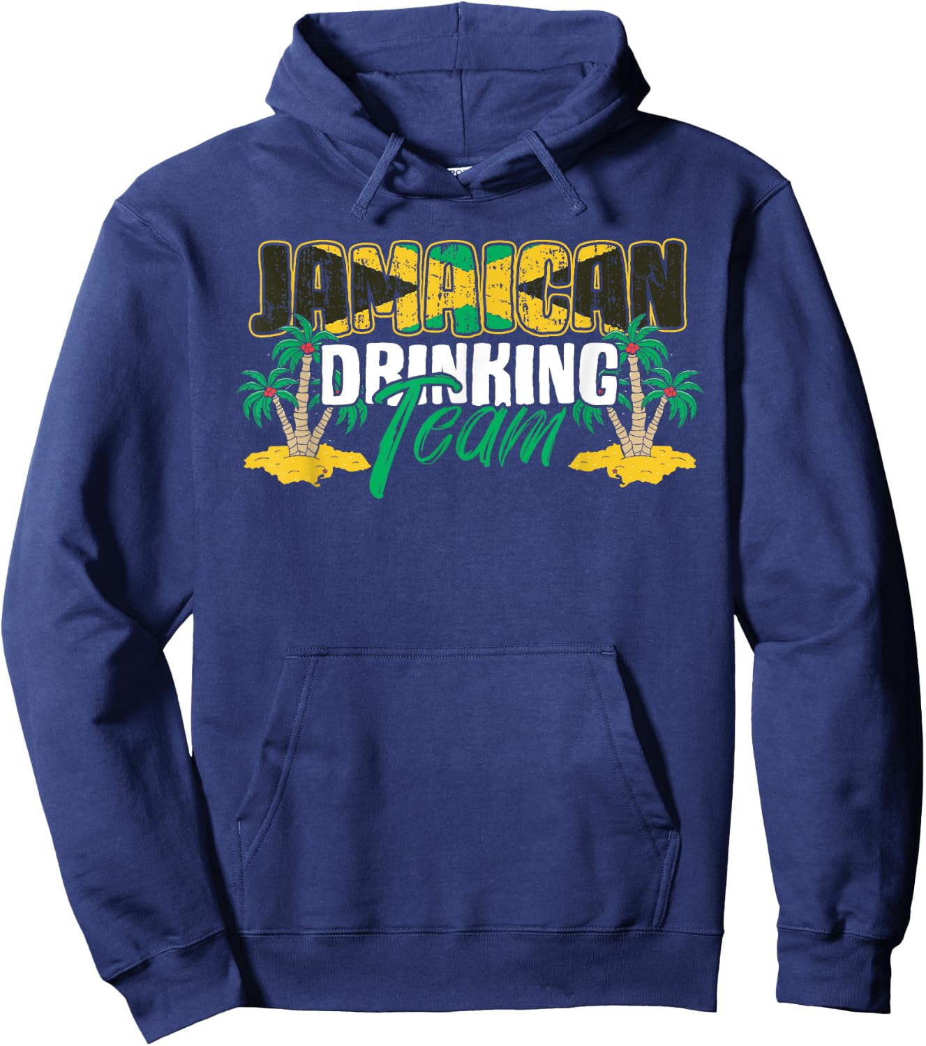 Jamaican Drinking Team Jamaica Flag Beer Lover Men Women Hoodie - Hoodie | Navy