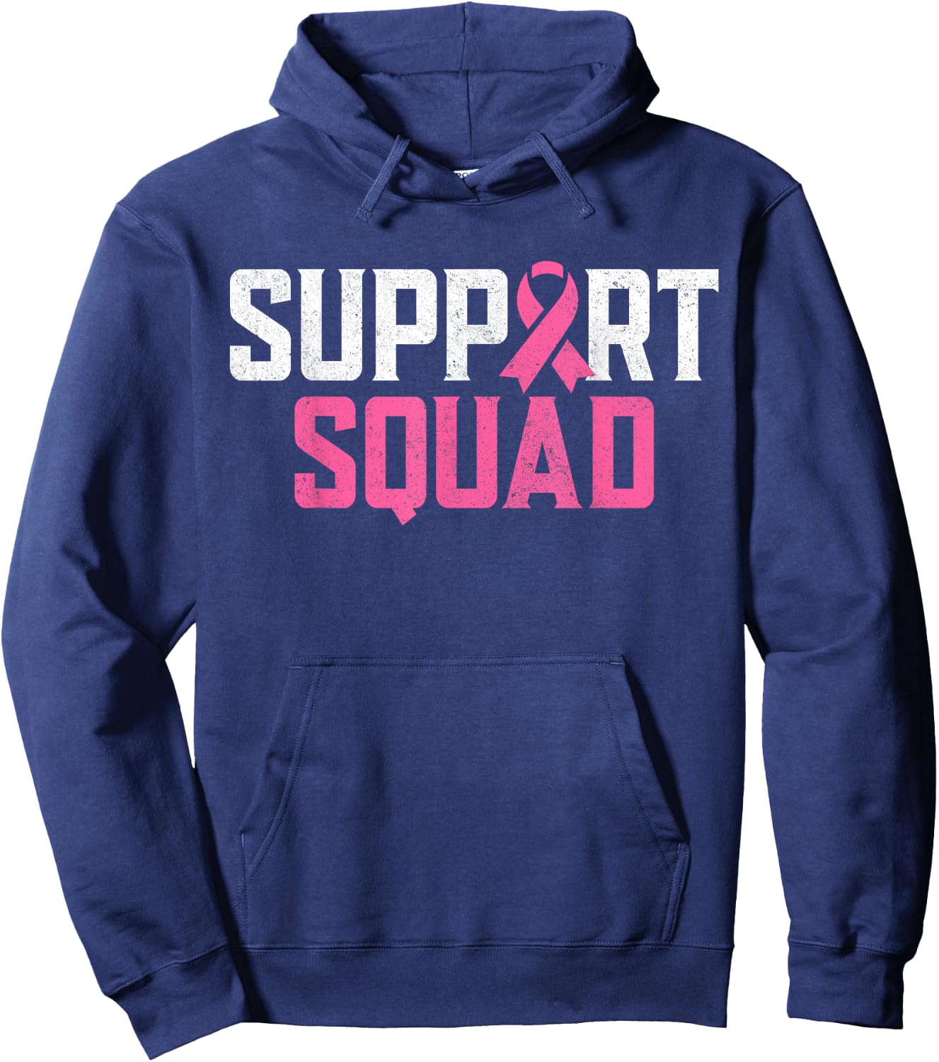 Support Squad Breast Cancer Warrior Breast Cancer Awareness Hoodie - Hoodie | Navy