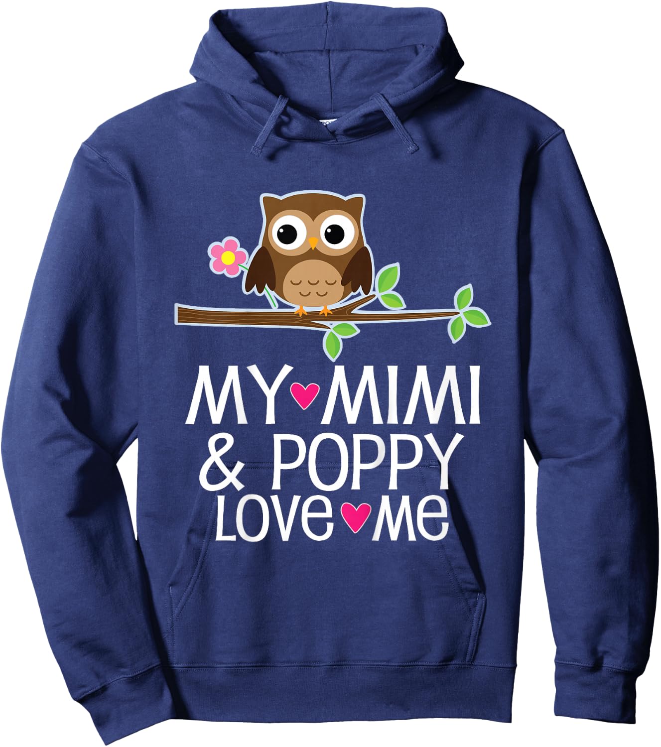 My Mimi and Poppy Love Me Granddaughter Grandchild Hoodie - Hoodie | Navy