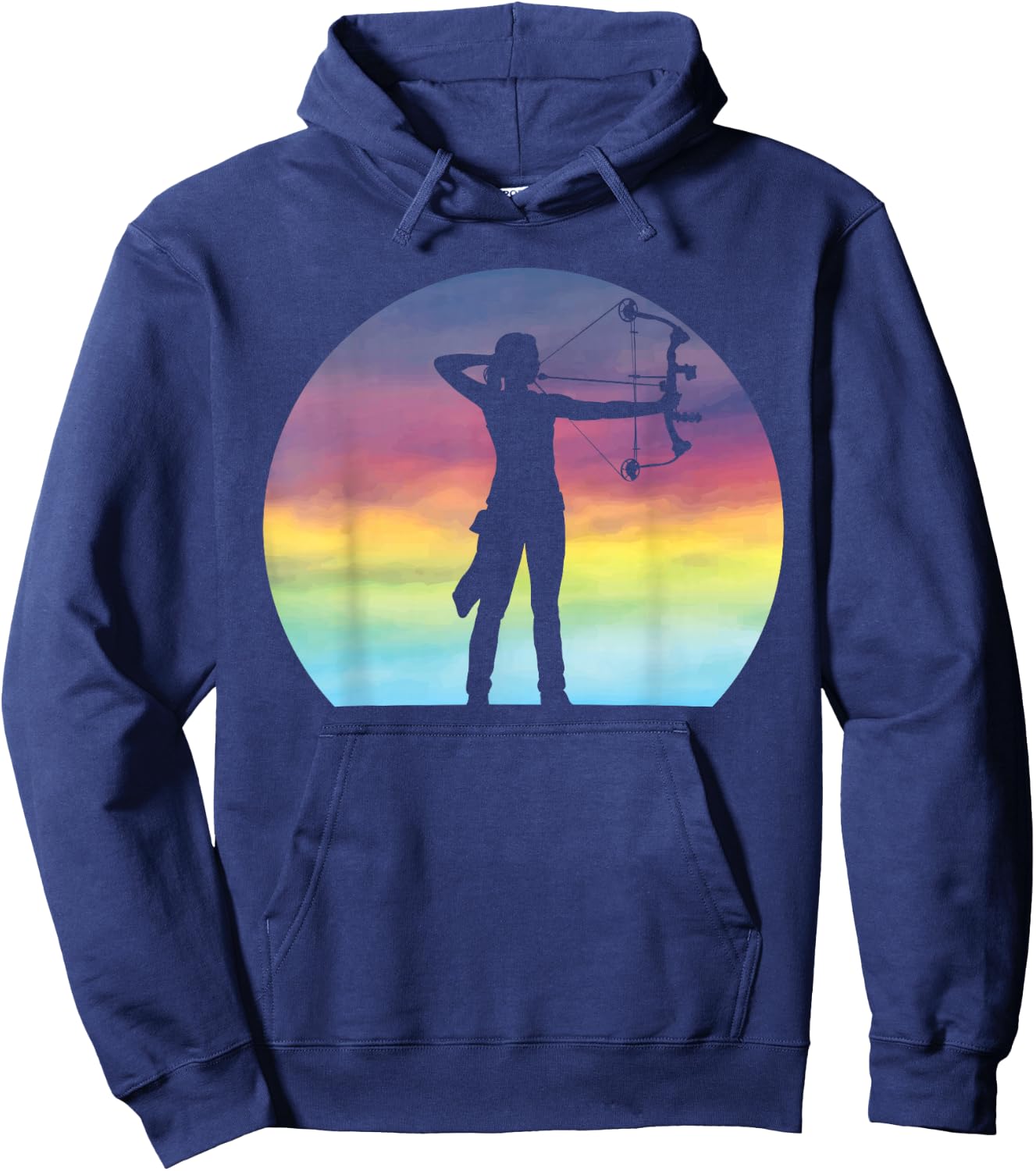 Archery Girl Retro Sunset Bow Hunting Archery Lover Hoodie - Hoodie | Navy