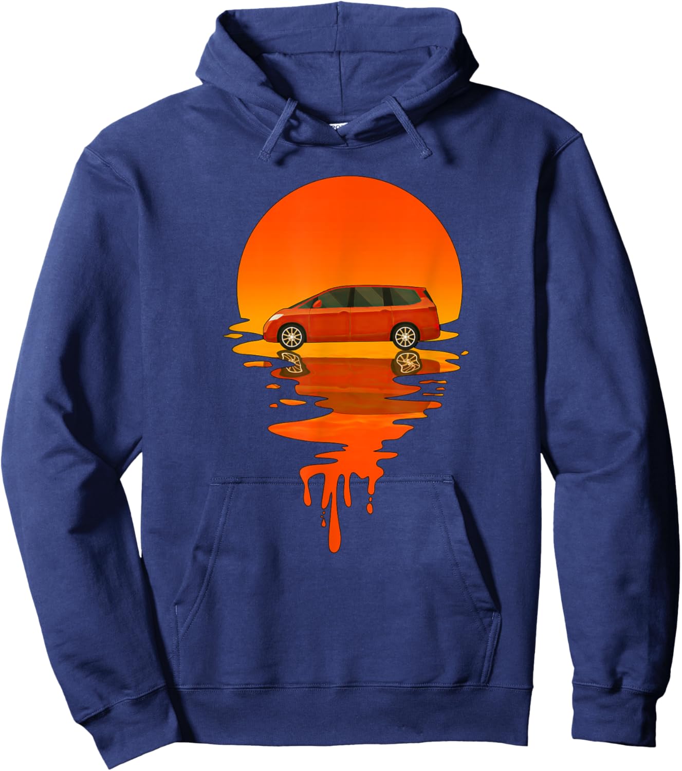 Vintage Retro Style Minivan Hoodie - Hoodie | Navy