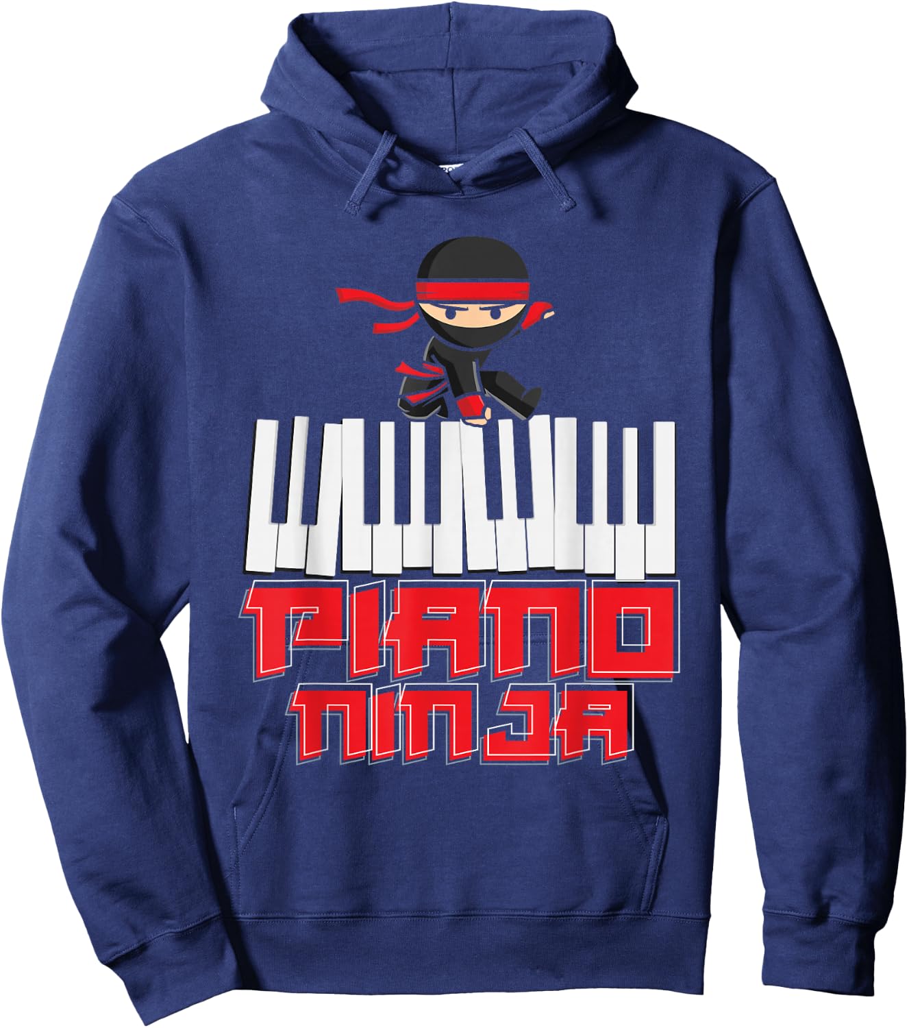Piano Ninja Pianist Keyboard Player Musician Funny Piano Hoodie - Hoodie | Navy