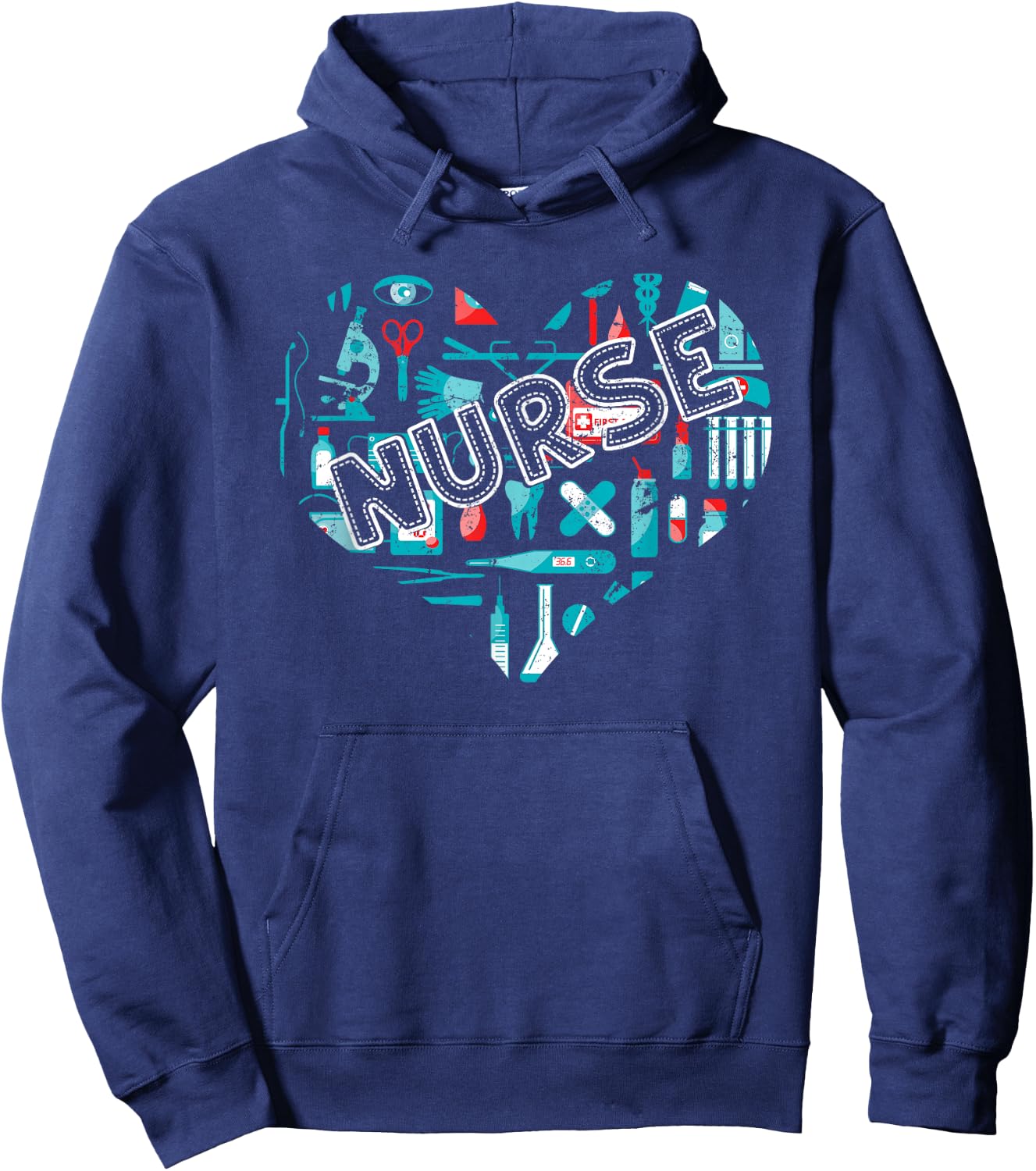 Nursing Heart Healthcare Med Staff Nursery Hospital Nurse Hoodie - Hoodie | Navy