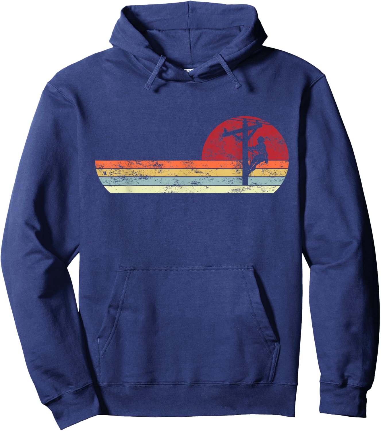 Lineman Retro Style Electrician Hoodie - Hoodie | Navy