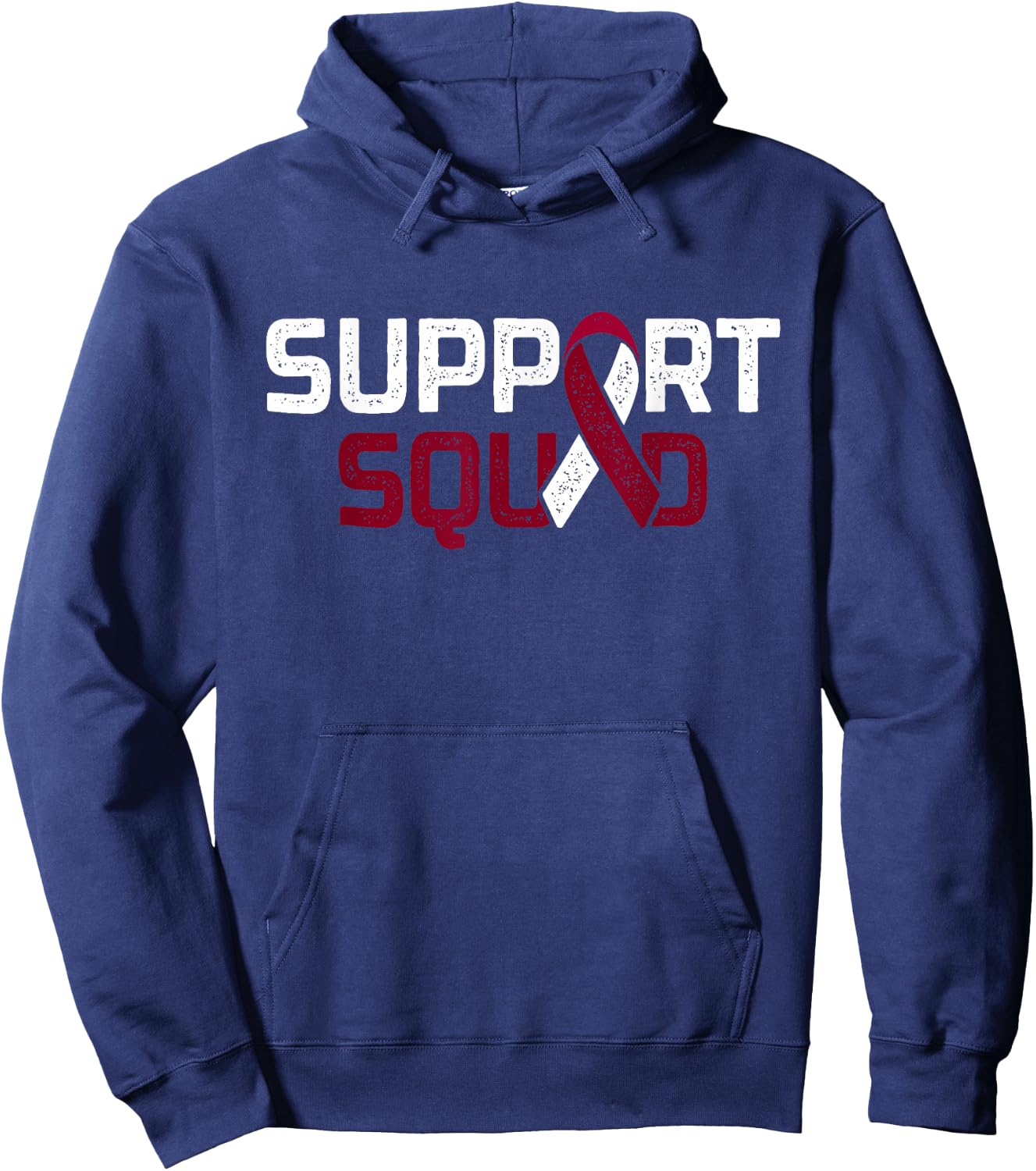 Support Squad - Throat Oral Head & Neck Cancer Awareness Hoodie - Hoodie | Navy