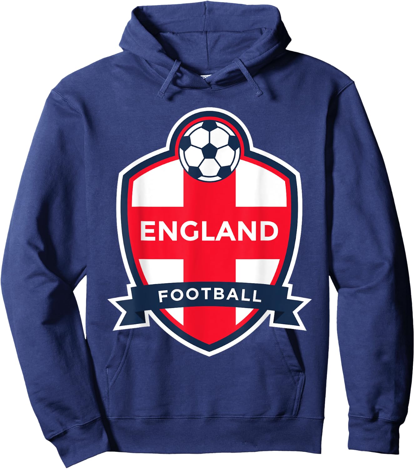 England Flag Retro Football Soccer English Fan Shirt Hoodie - Hoodie | Navy