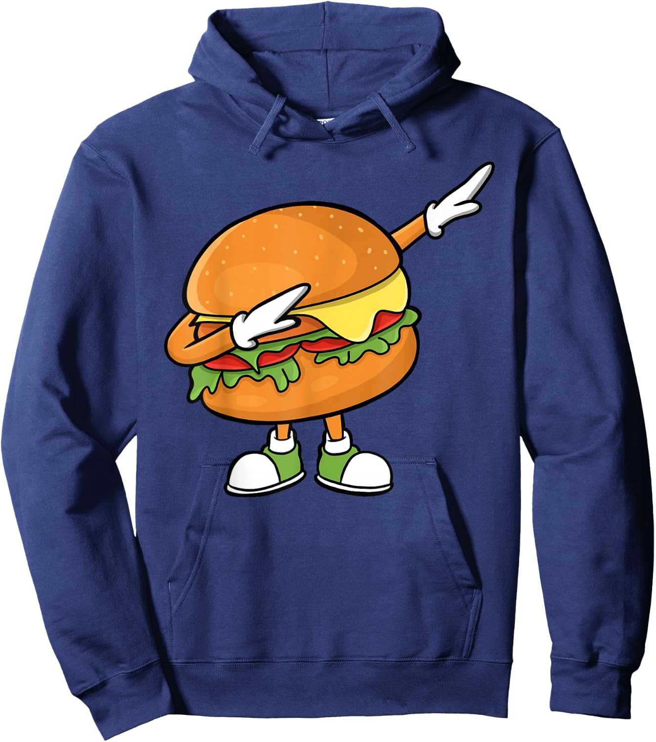 Funny Hamburger Art Men Women Cheeseburger Burger Meat Eater Hoodie - Hoodie | Navy
