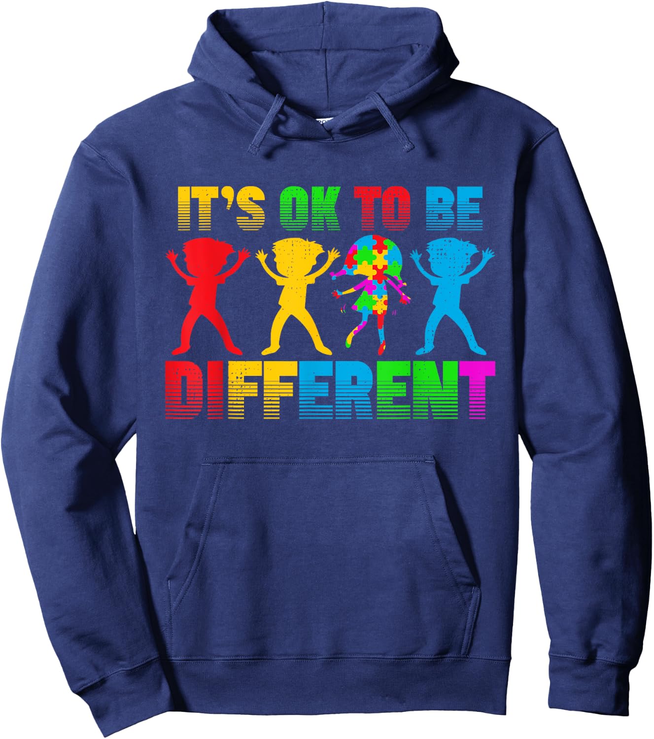Ok To Be Different Acceptance Autistic Kids Autism Awareness Hoodie - Hoodie | Navy