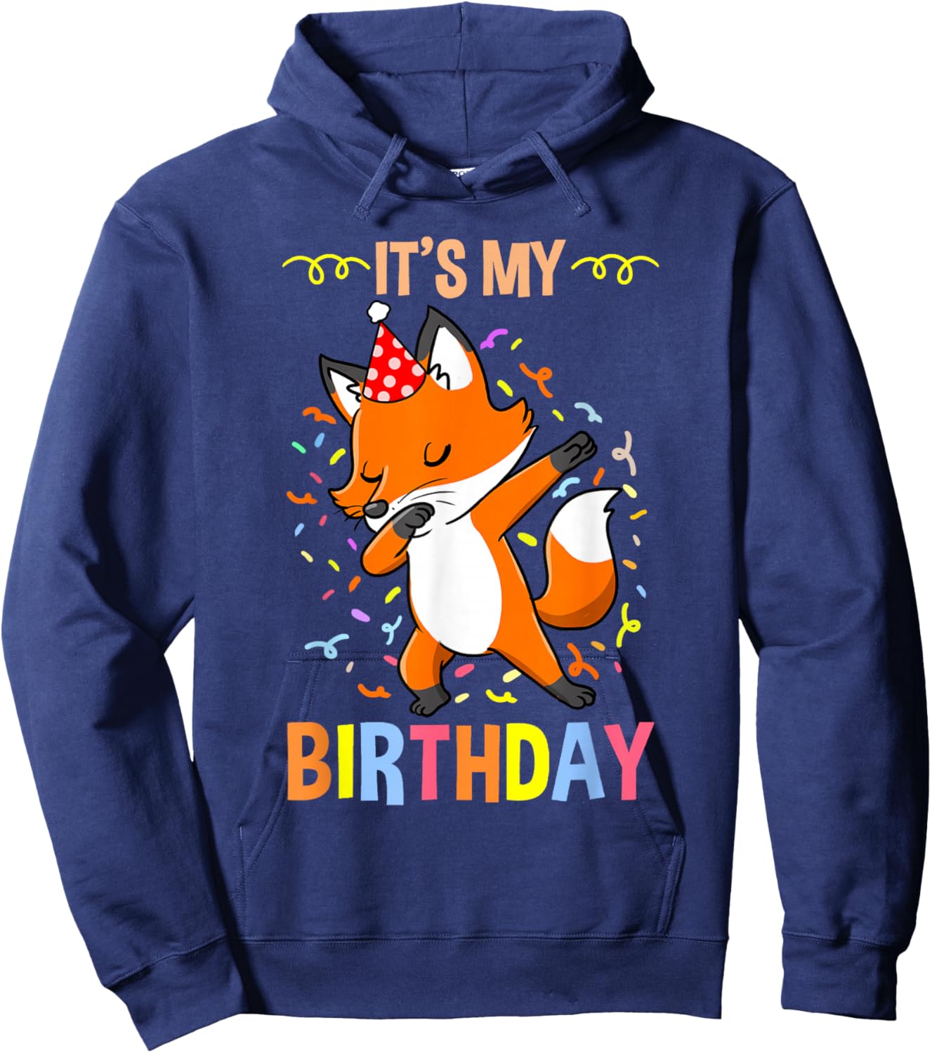 Its My Birthday Fox Hoodie - Hoodie | Navy