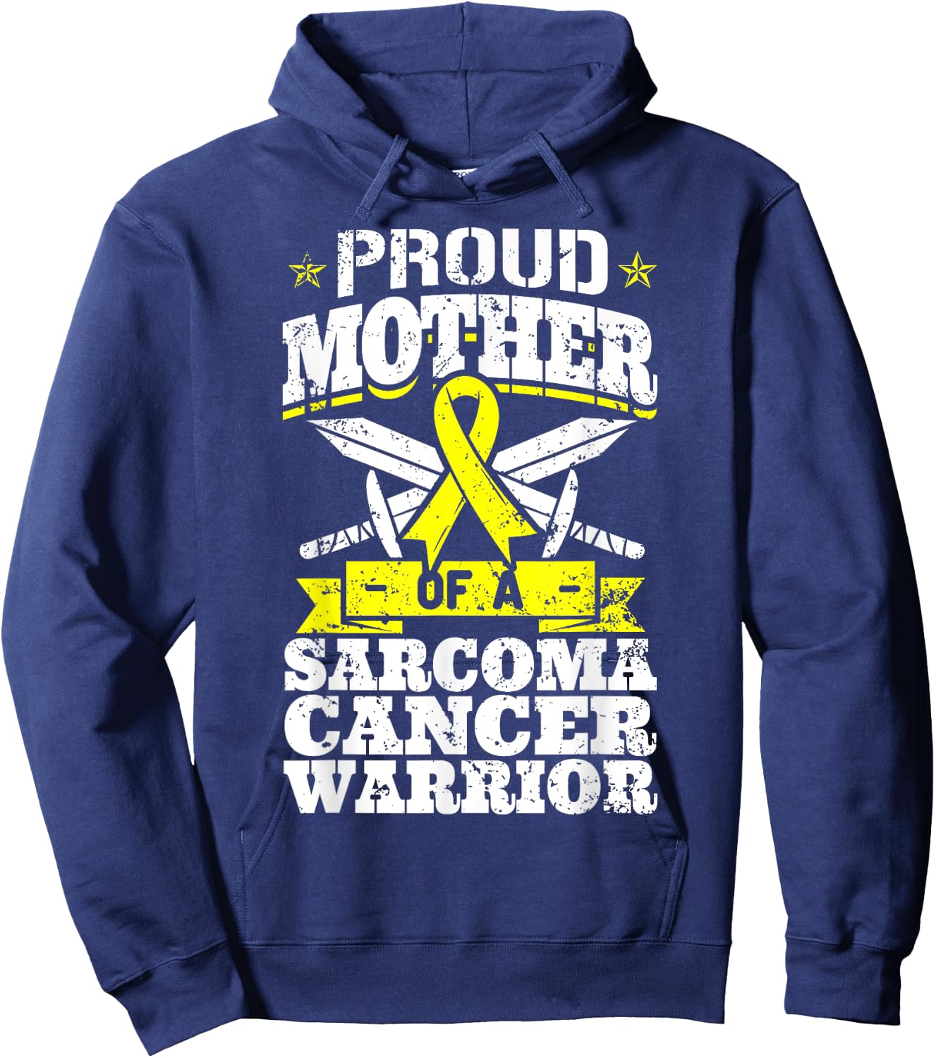 Proud Mother Of A Sarcoma Cancer Warrior Awareness Mom Hoodie - Hoodie | Navy