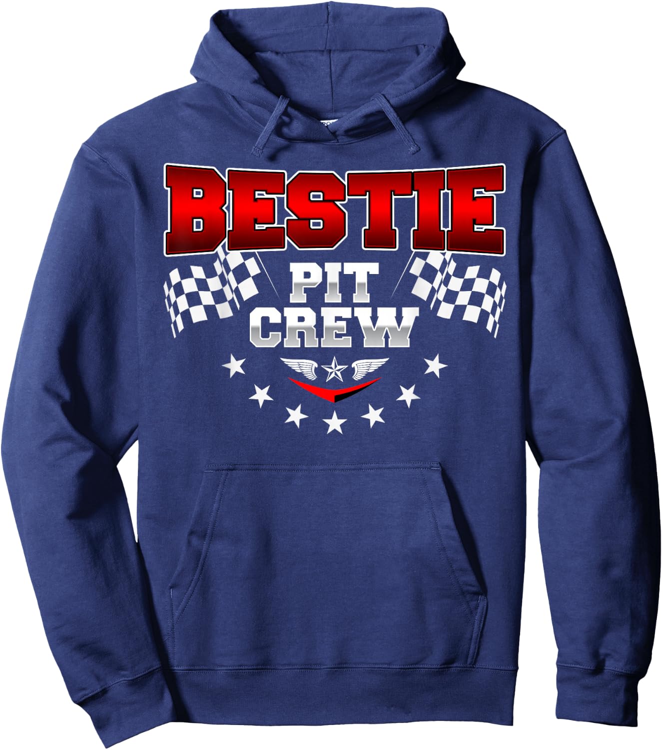 Bestie Pit Crew Racing Car Birthday Crew Family Matching Hoodie - Hoodie | Navy