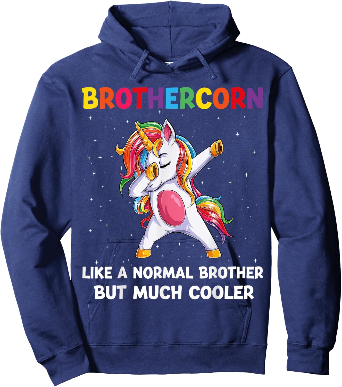BrotherCorn Brother Unicorn Birthday Family Matching Bday Hoodie - Hoodie | Navy