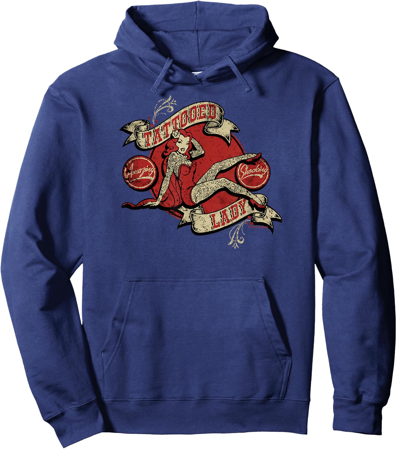 Pinup Tattoo Lady Vintage Retro Ink Sideshow Retro-a-go-go Hoodie - Hoodie | Navy