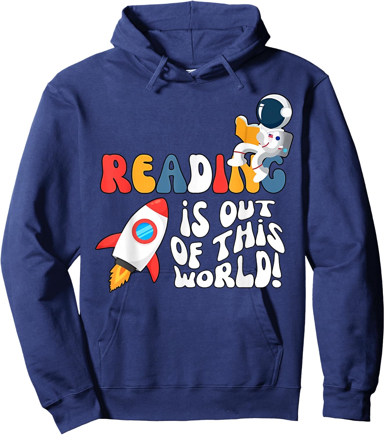 Reading is out of this World Space Book Lover Teacher Hoodie - Hoodie | Navy