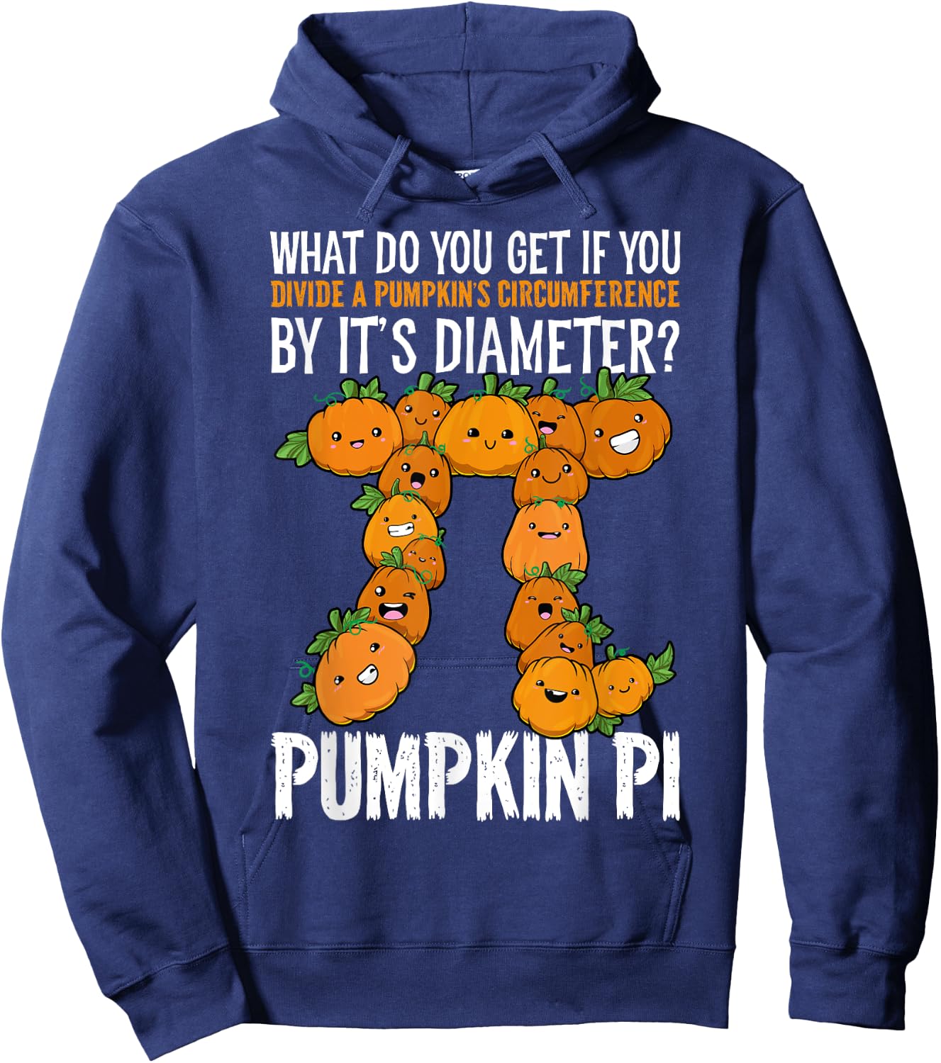 Math Shirt Pumpkin Pi Math Teacher Halloween Thanksgiving Pi Hoodie - Hoodie | Navy