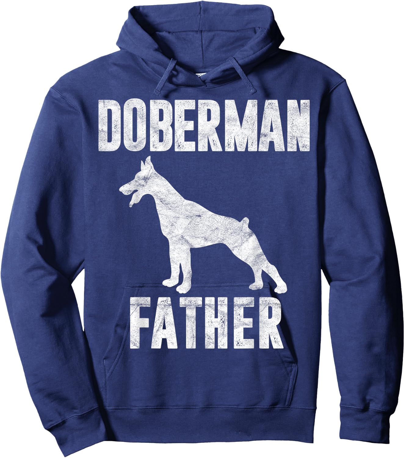 Vintage Doberman Dad Gift Dog Daddy Pinschers Dobie Father Hoodie - Hoodie | Navy