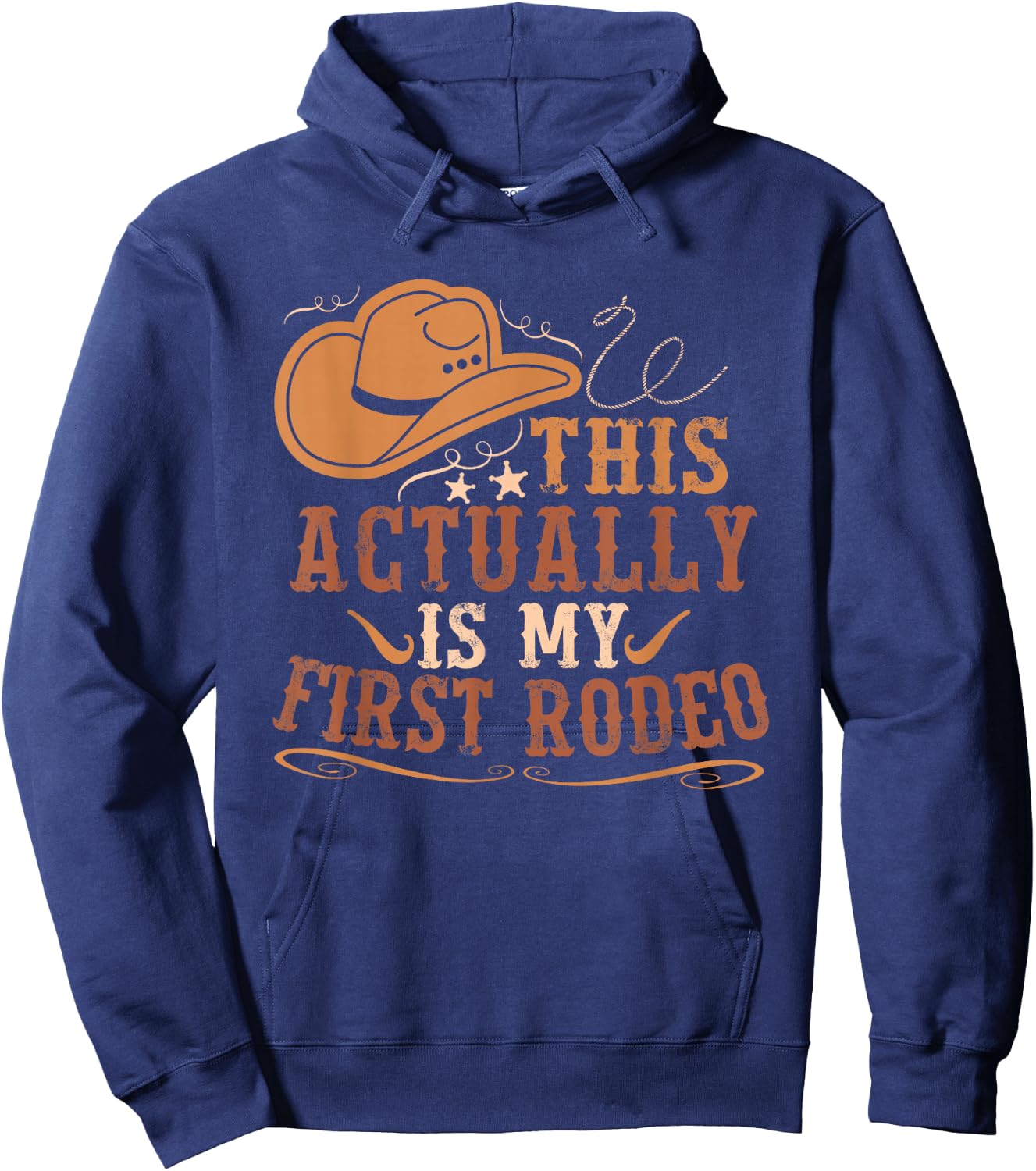 This Actually Is My First Rodeo Cowgirl Bronco Bucking Hoodie - Hoodie | Navy