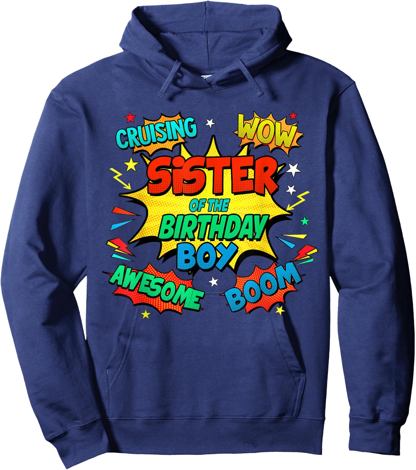Aunt of The Birthday Boy Shirt Mother Superhero Comic Party Hoodie - Hoodie | Navy