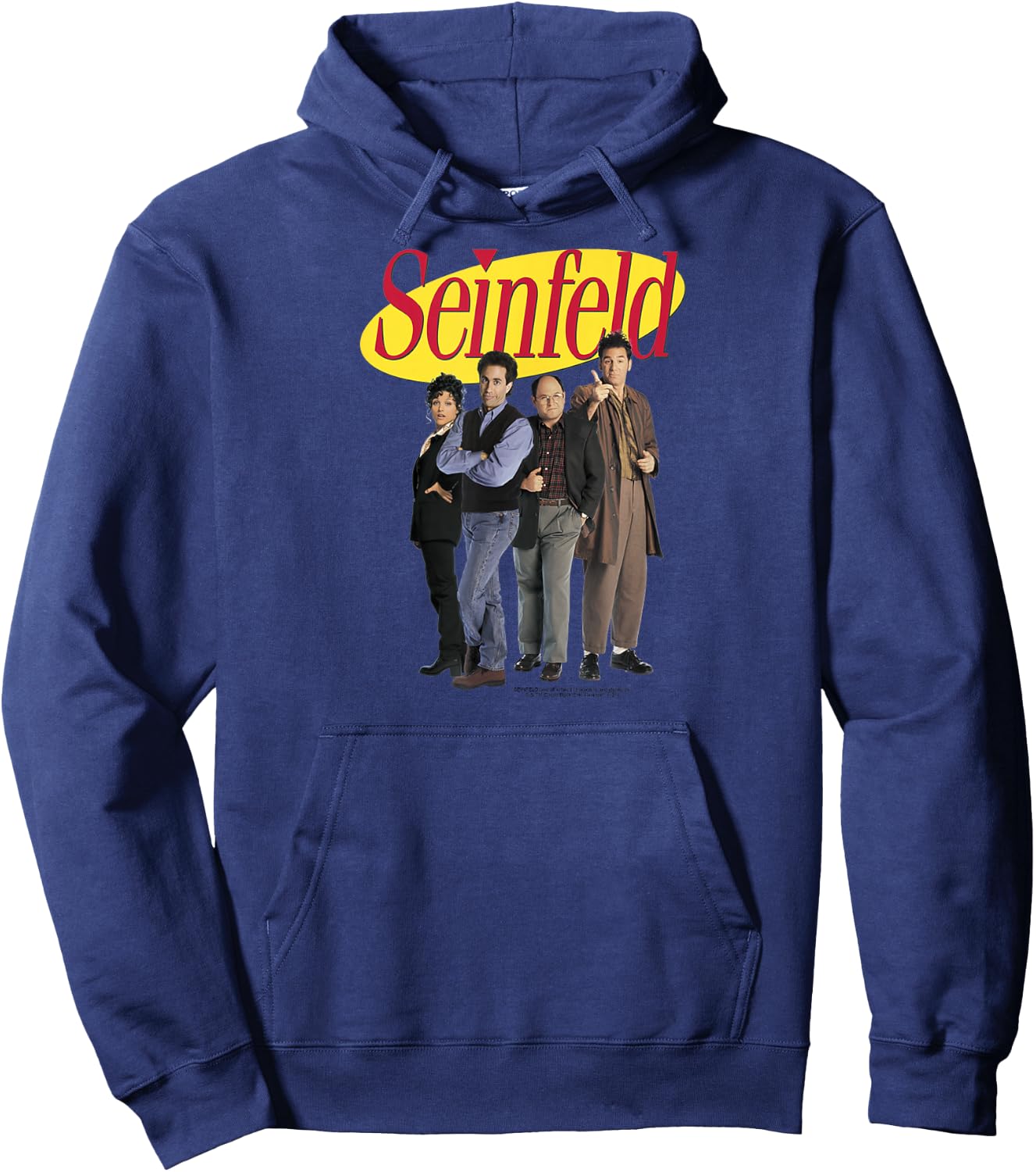 Seinfeld Cast Photo and Logo Funny 90's TV Show Hoodie - Hoodie | Navy