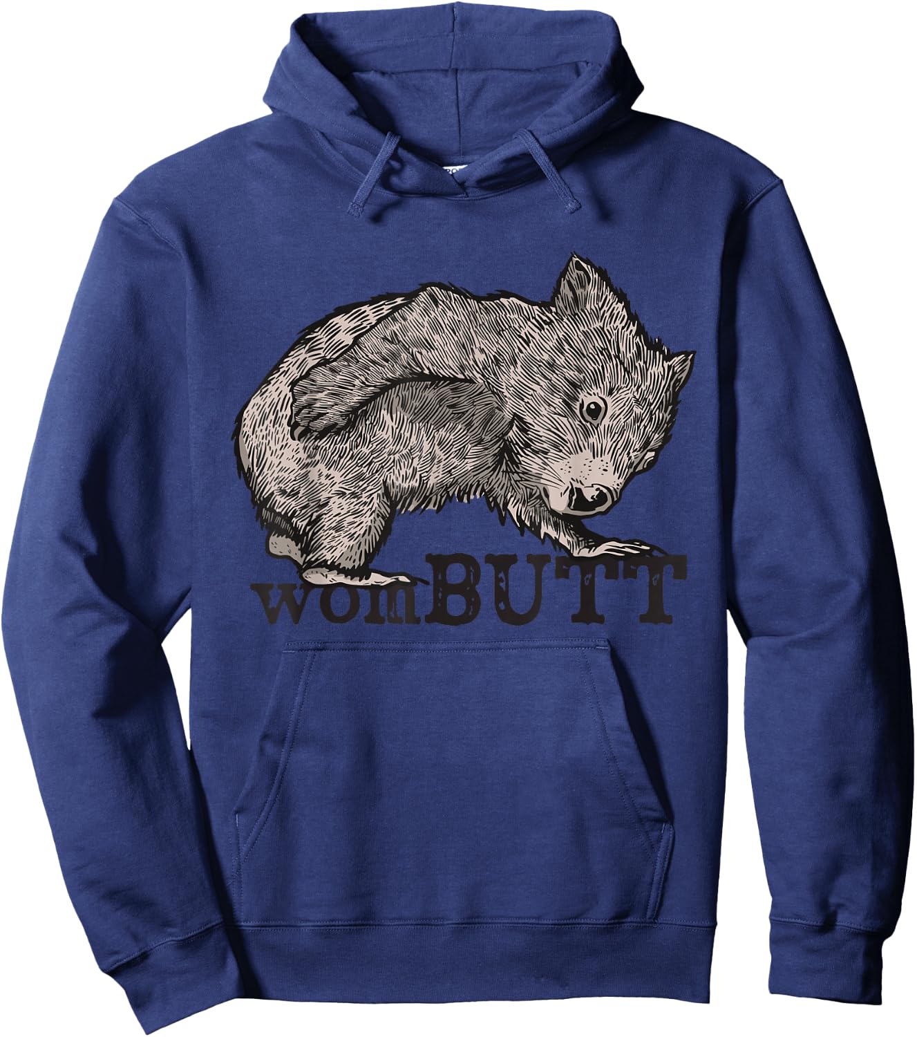 Wombat Vintage Wombutt Retro Style Hoodie - Hoodie | Navy