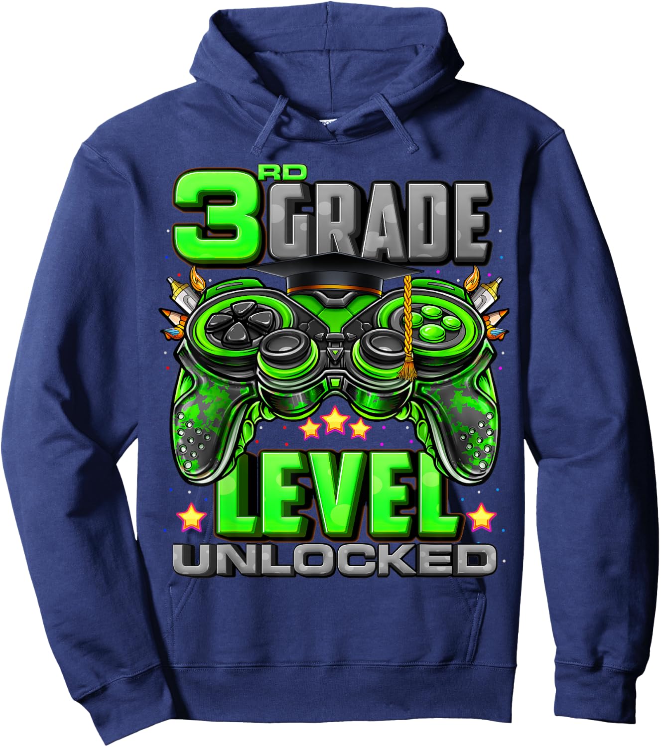 3rd Grade Level Unlocked Back To School 3rd Grade Boys Hoodie - Hoodie | Navy