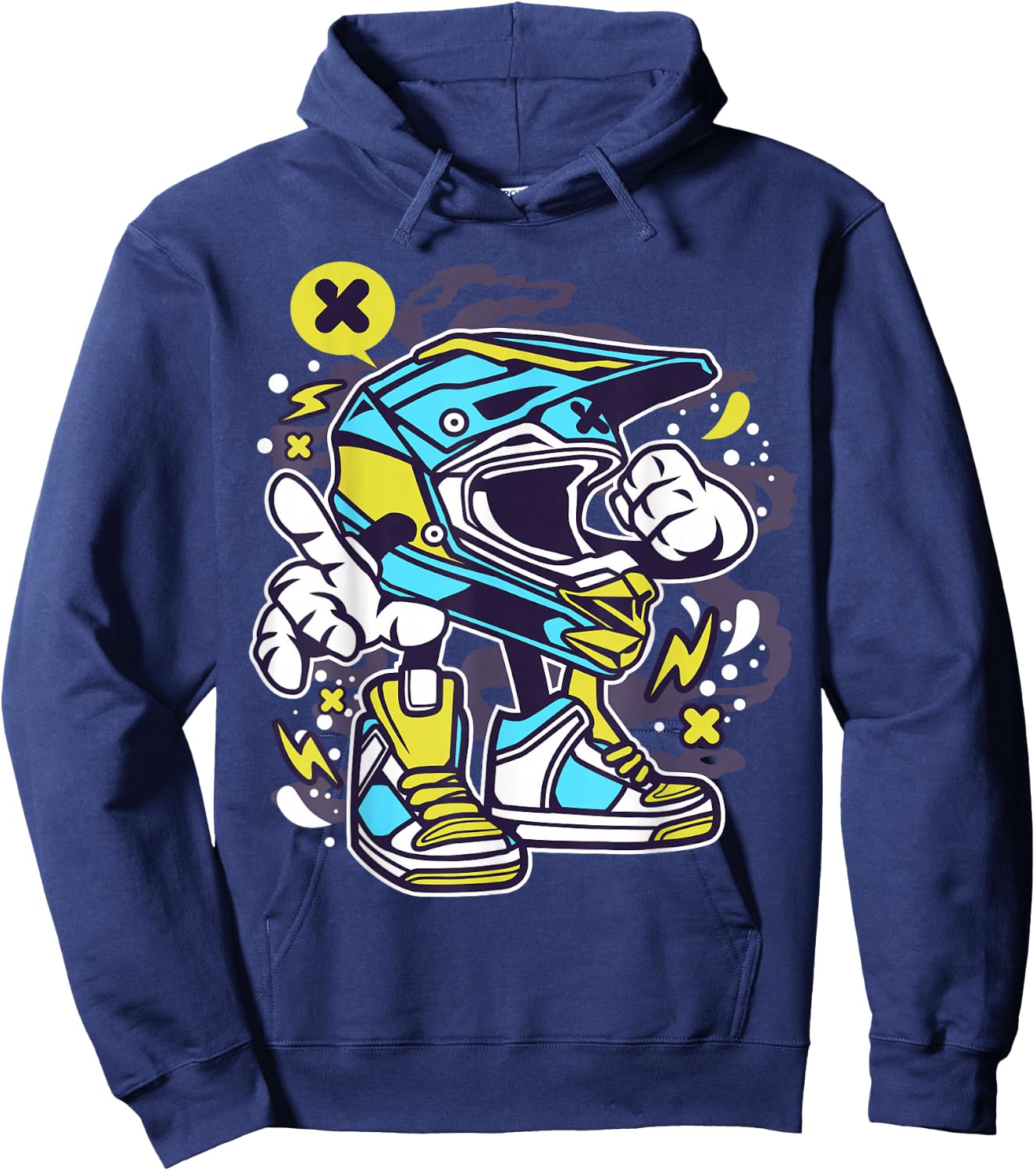 Supermoto Motocross Supermotard Enduro Leg Helmet Hoodie - Hoodie | Navy