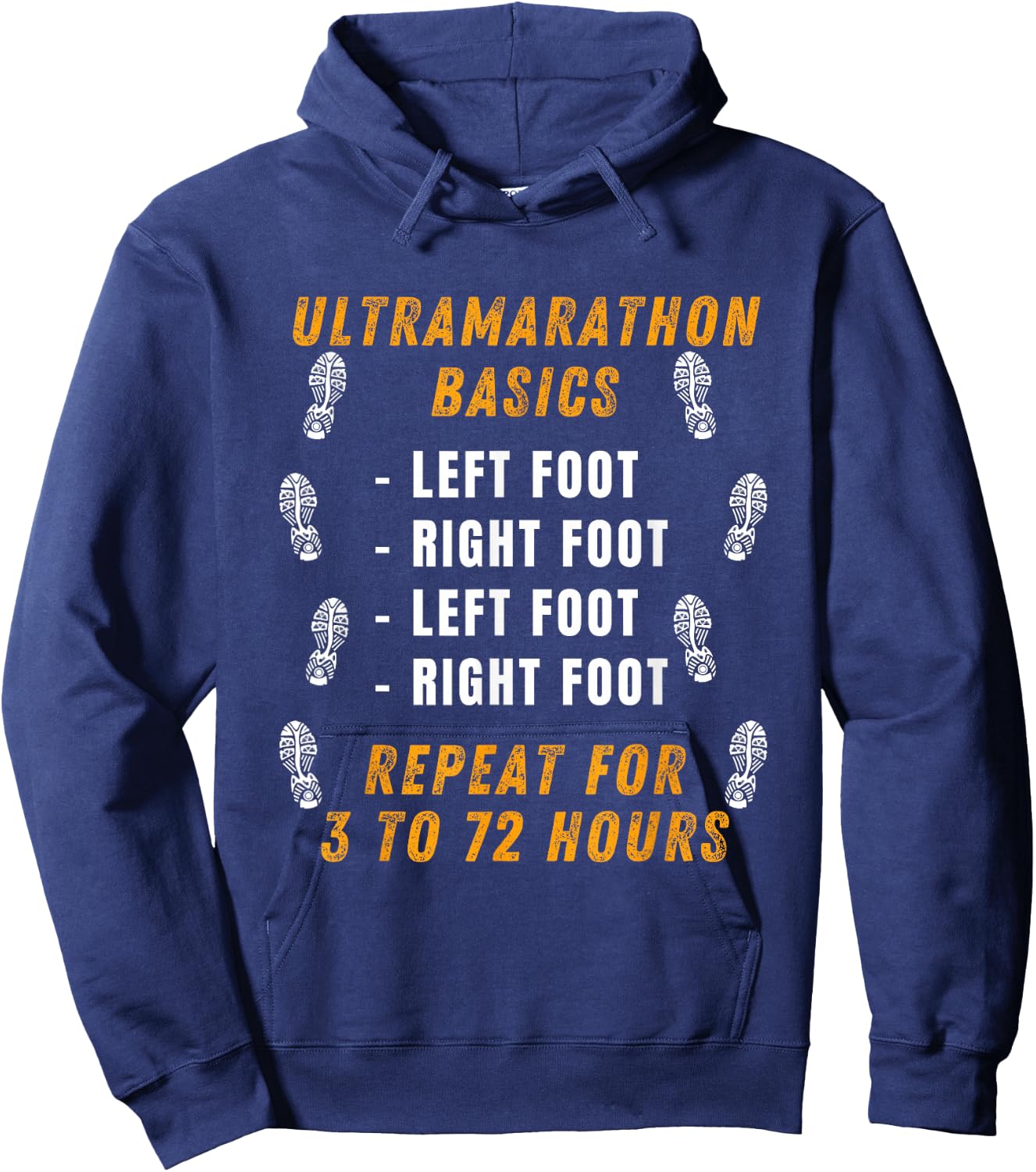 Ultramarathon Basics Running Funny Marathon Ultra Runner Hoodie - Hoodie | Navy