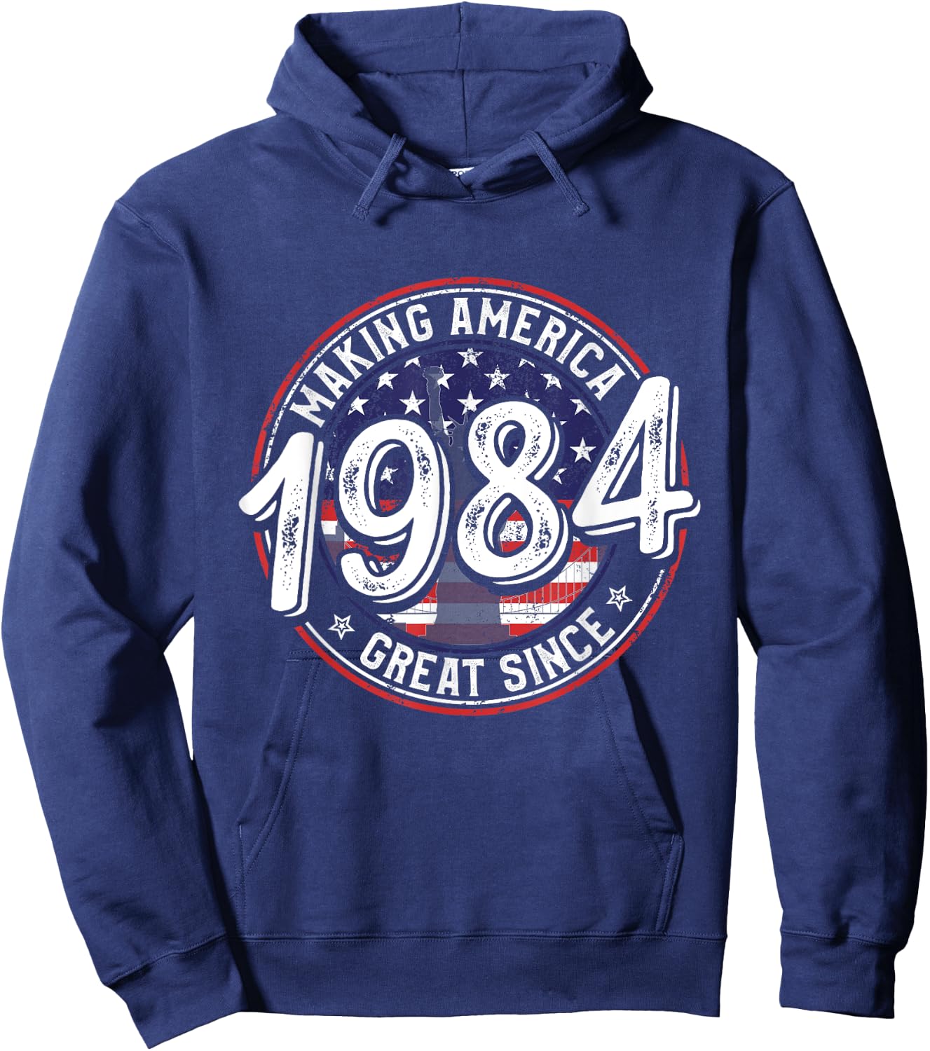 Making America Great Since 1984 American Flag Birthday Women Kids Men Hoodie - Hoodie | Navy