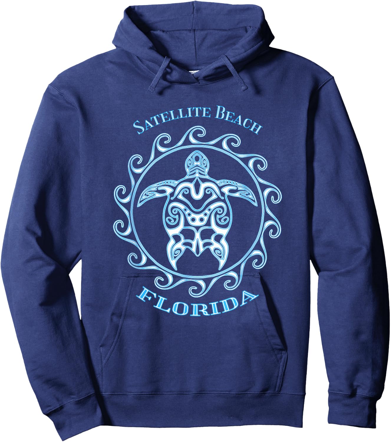 Satellite Beach Florida Tribal Sea Turtle Summer Hoodie - Hoodie | Navy