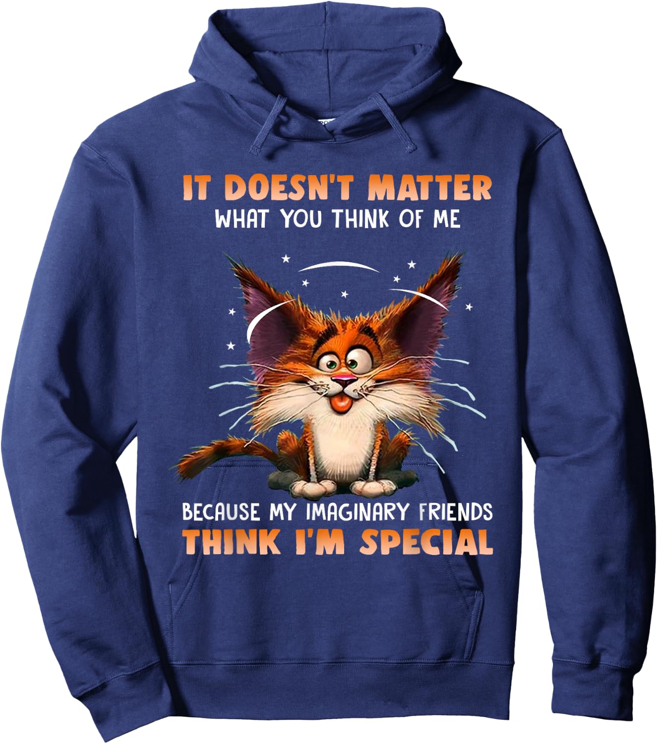 It Doesn't Matter What You Think Of Me Funny Cat Lover Hoodie - Hoodie | Navy