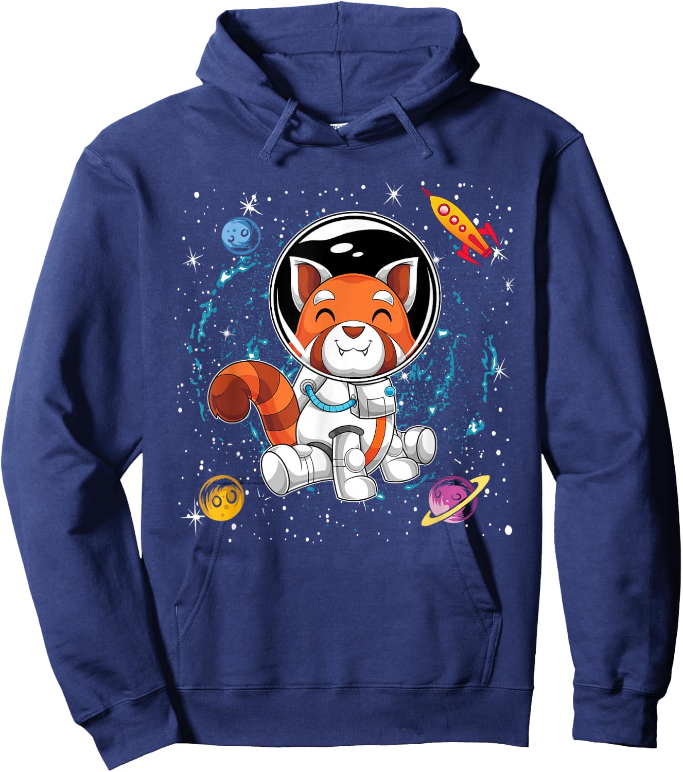 Red Panda Space Scientist Animal Rocket Planets Astronaut Hoodie - Hoodie | Navy