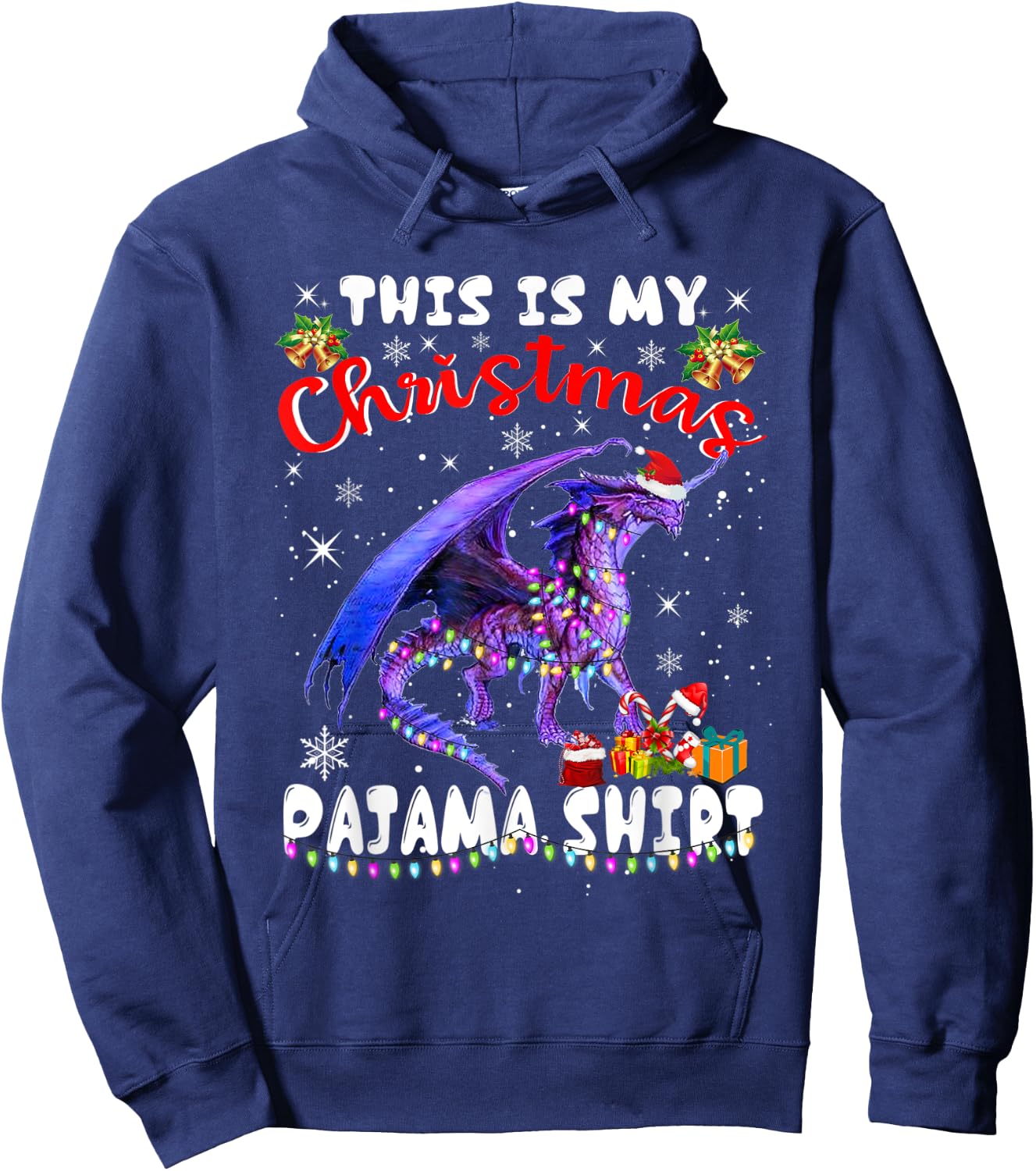 This Is My Christmas Pajama Shirt Dragon Matching Family Boy Hoodie - Hoodie | Navy