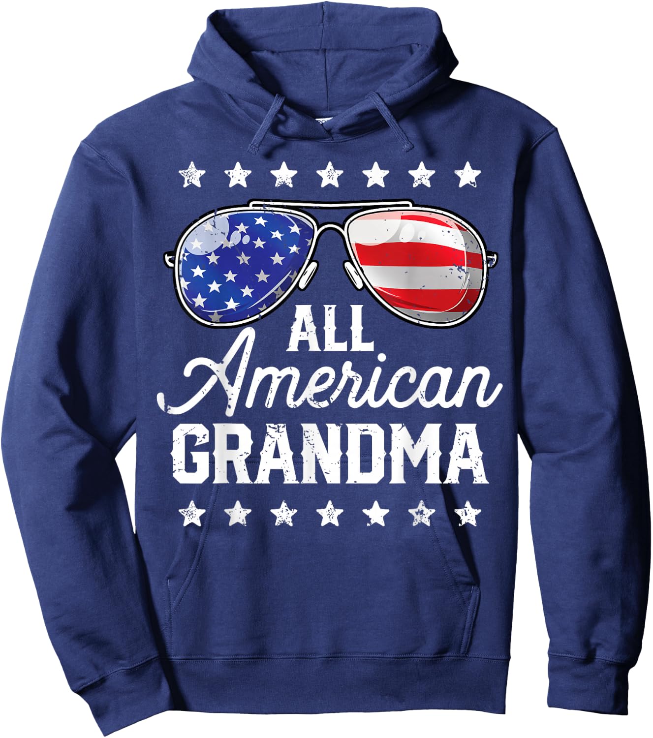 All American Grandma 4th of July Family Matching Sunglasses Hoodie - Hoodie | Navy