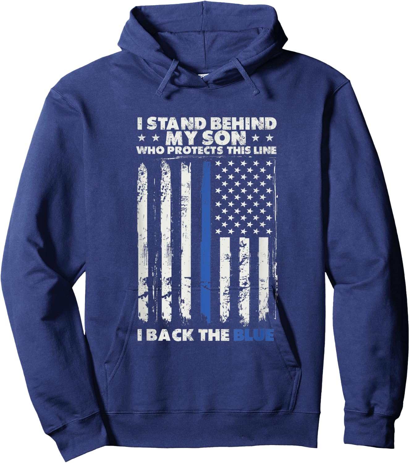 I Back The Blue For My Son For Law Enforcement Police Parent Hoodie - Hoodie | Navy
