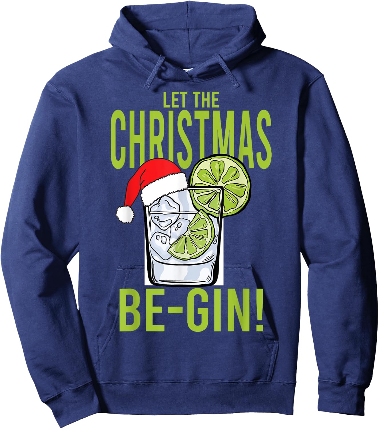 Party tipsy drunk Santa Claus hat costume beer Christmas Hoodie - Hoodie | Navy