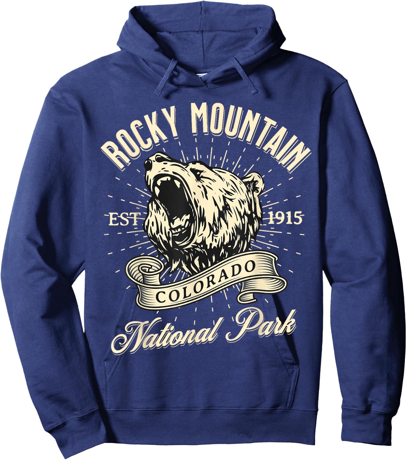 Rocky Mountain National Park Colorado Bear Hike Outdoors Hoodie - Hoodie | Navy
