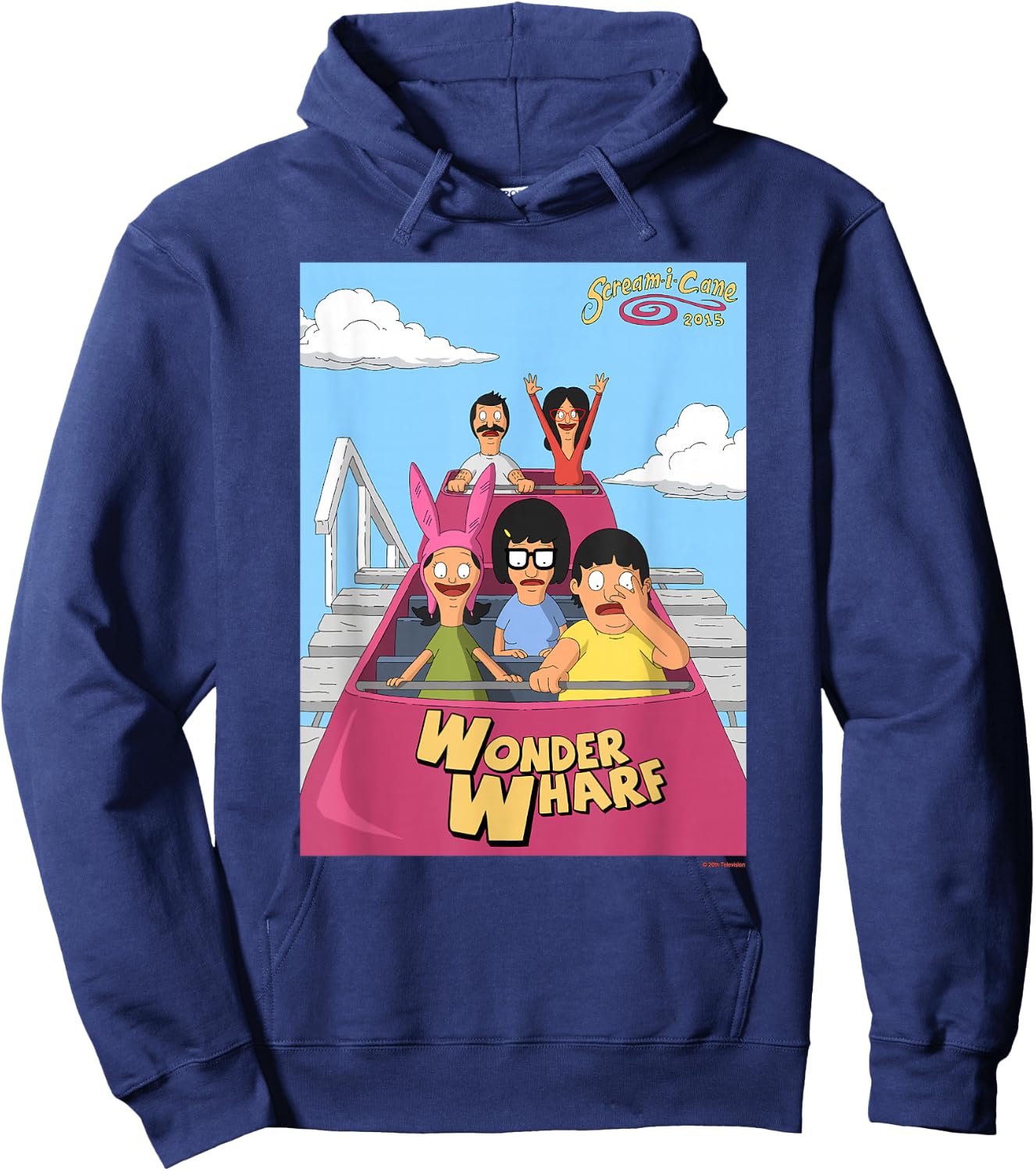 The Bob's Burgers Movie Wonder Wharf Roller Coaster Hoodie - Hoodie | Navy
