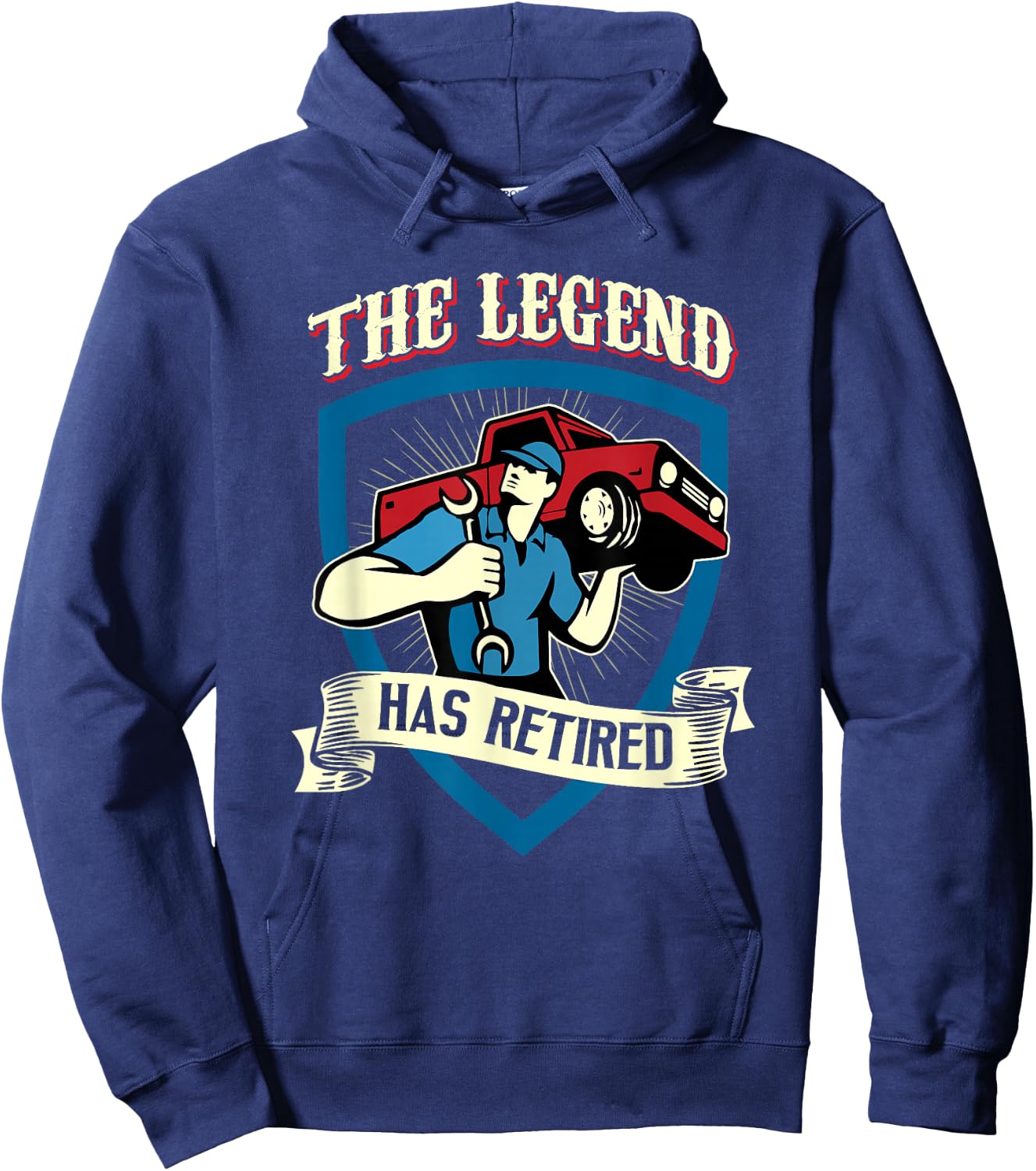 The Legend Has Retired Auto Mechanic Retirement Gift Hoodie - Hoodie | Navy