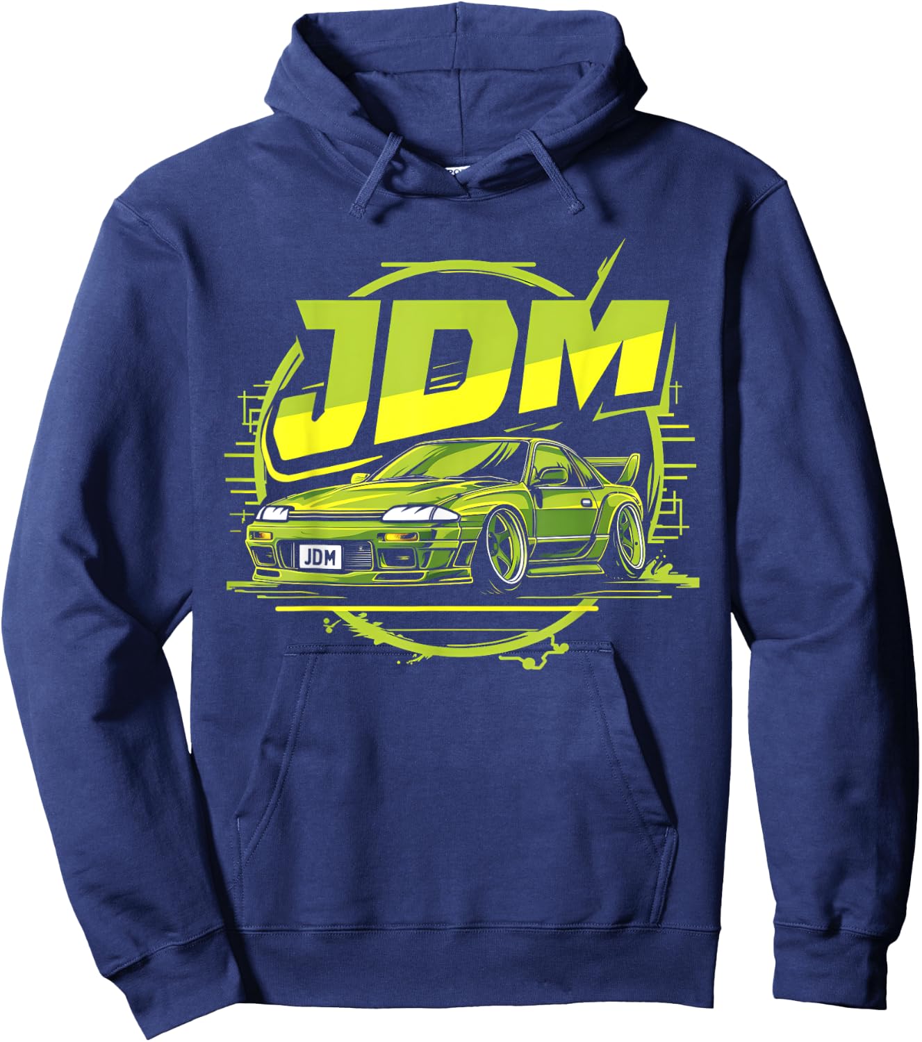 JDM Drift Car Shirt Sunset Japanese Tuning Car Hoodie - Hoodie | Navy