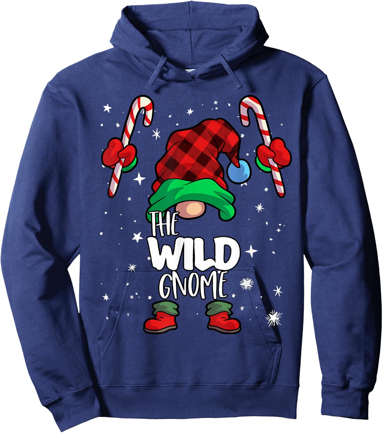 Wild Gnome Red Buffalo Plaid Matching Family Christmas Hoodie - Hoodie | Navy
