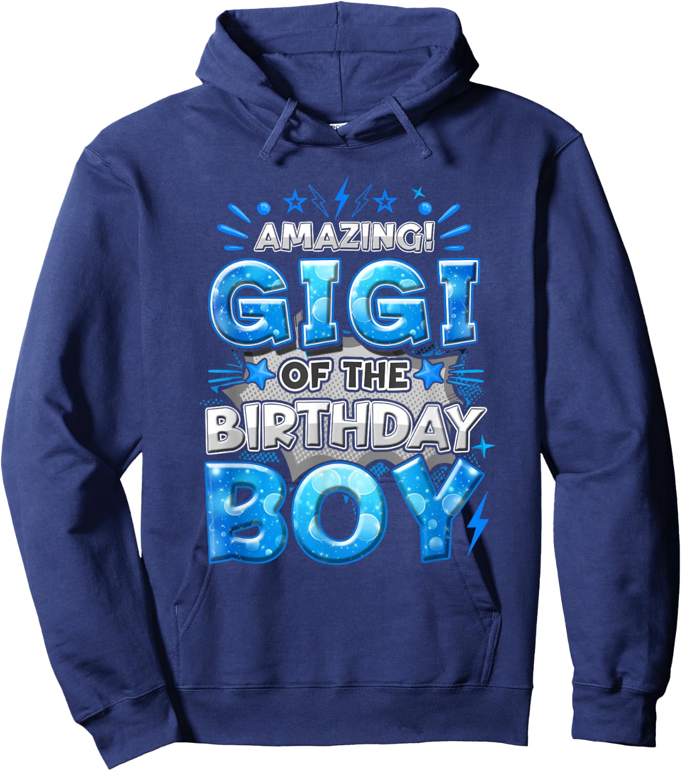 Amazing Gigi Of The Birthday Boy Matching Family Party Hoodie - Hoodie | Navy