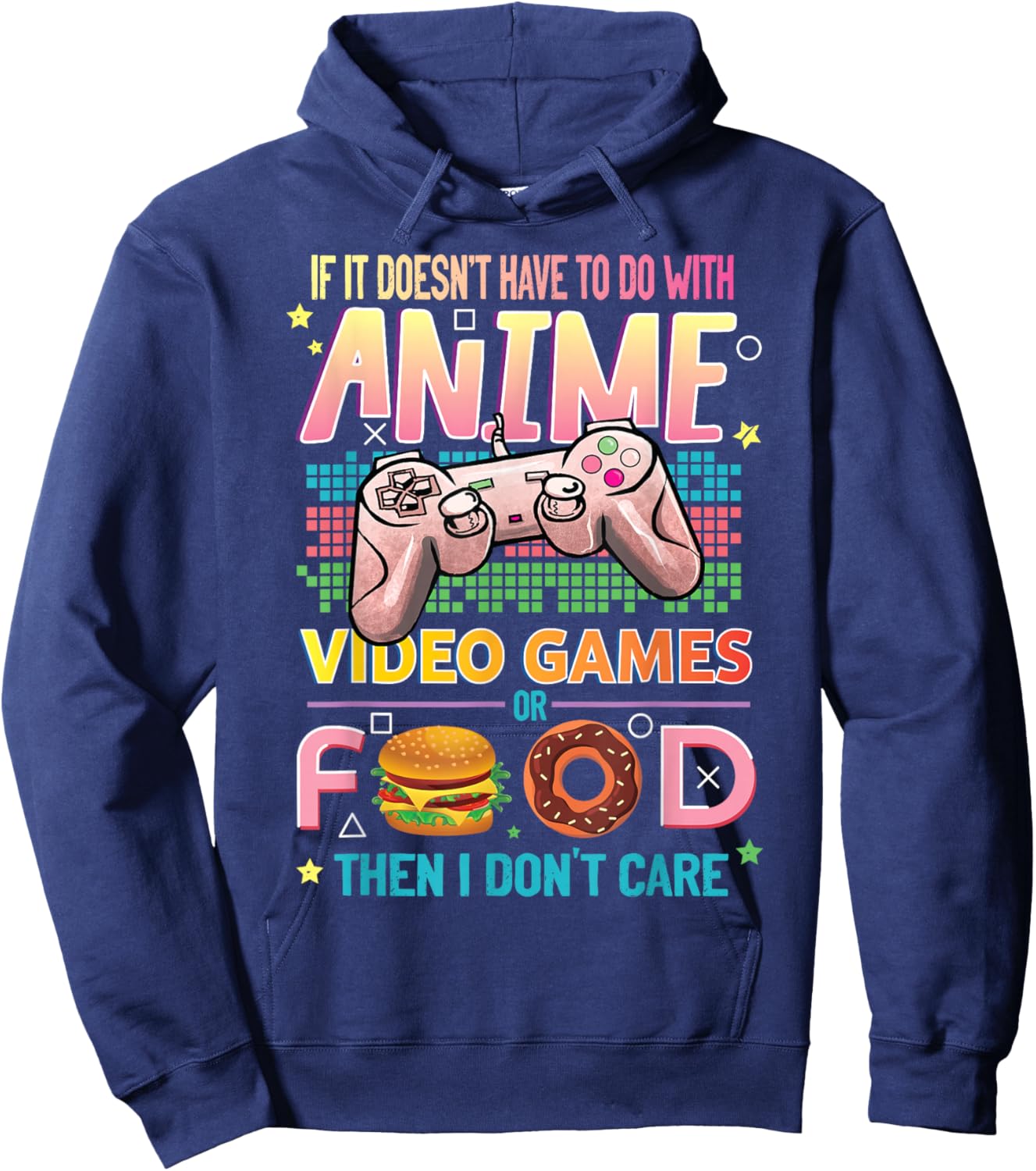 Anime Video Games Food - Anime Lovers Gifts Idea Girls Boys Small Hoodie - Hoodie | Navy
