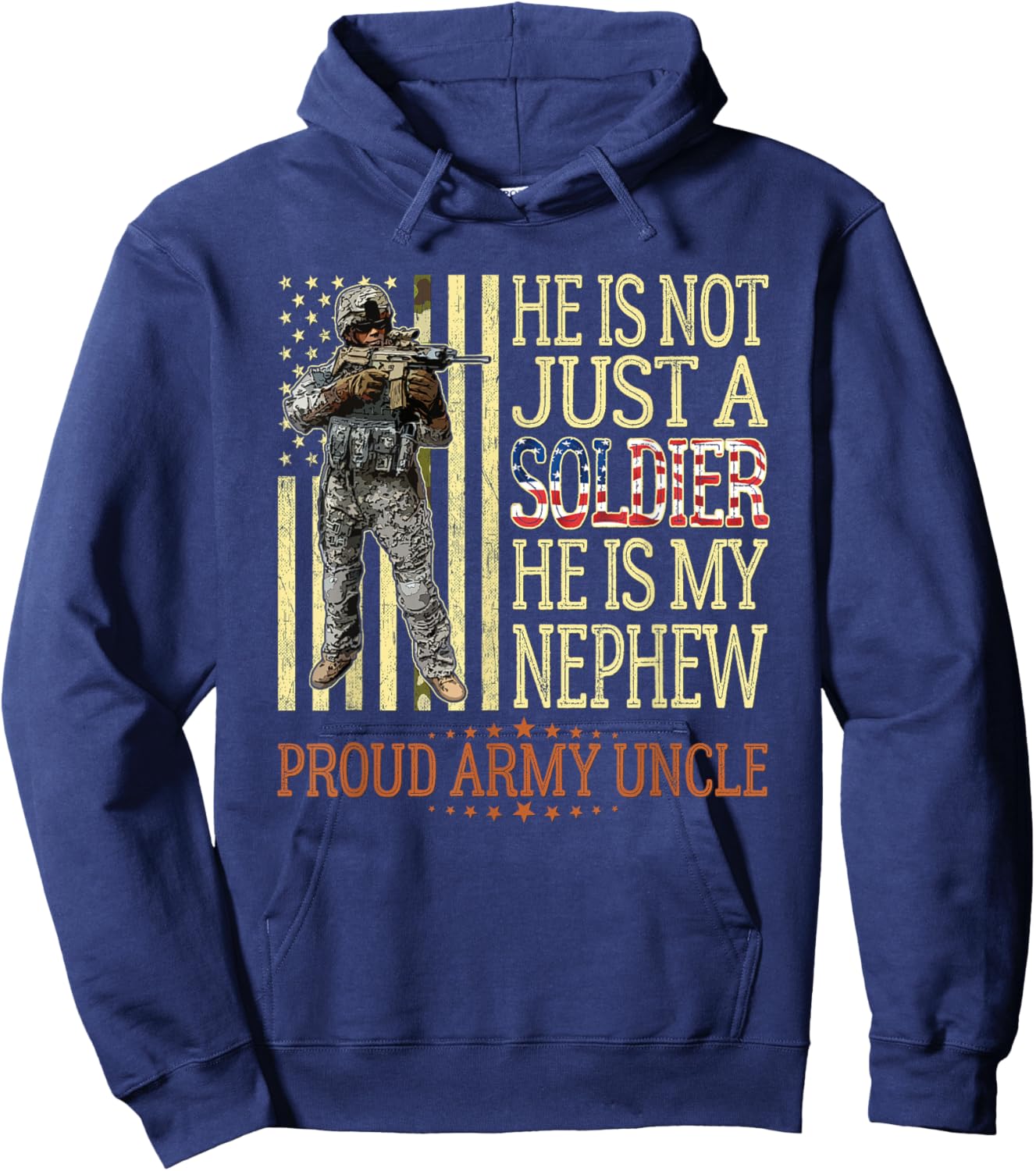 He Is Not Just A Soldier He Is My Nephew - Proud Army Uncle Hoodie - Hoodie | Navy
