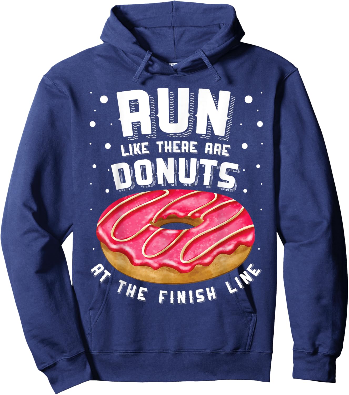 Funny Running Marathon Squad Donut Lover Donut Finish Line Hoodie - Hoodie | Navy