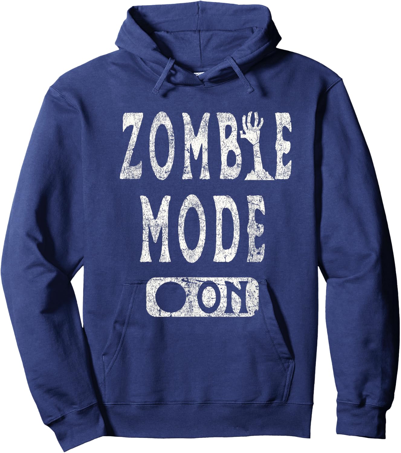 Zombie Mode On - Fun Zombie Lover Halloween Graphic Hoodie - Hoodie | Navy