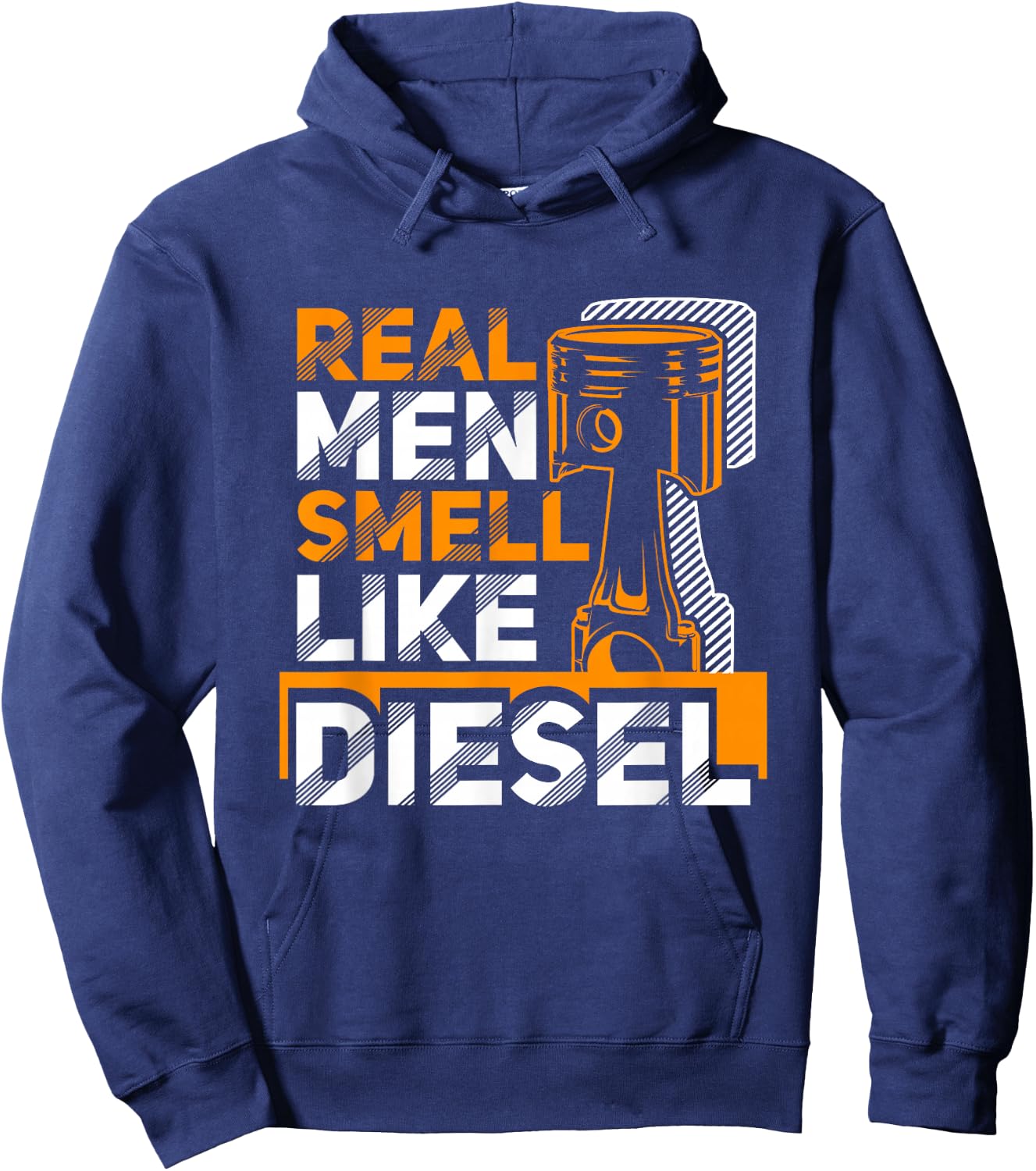 Real Men Smell Like Diesel Funny Trucker Humor Gift Hoodie - Hoodie | Navy